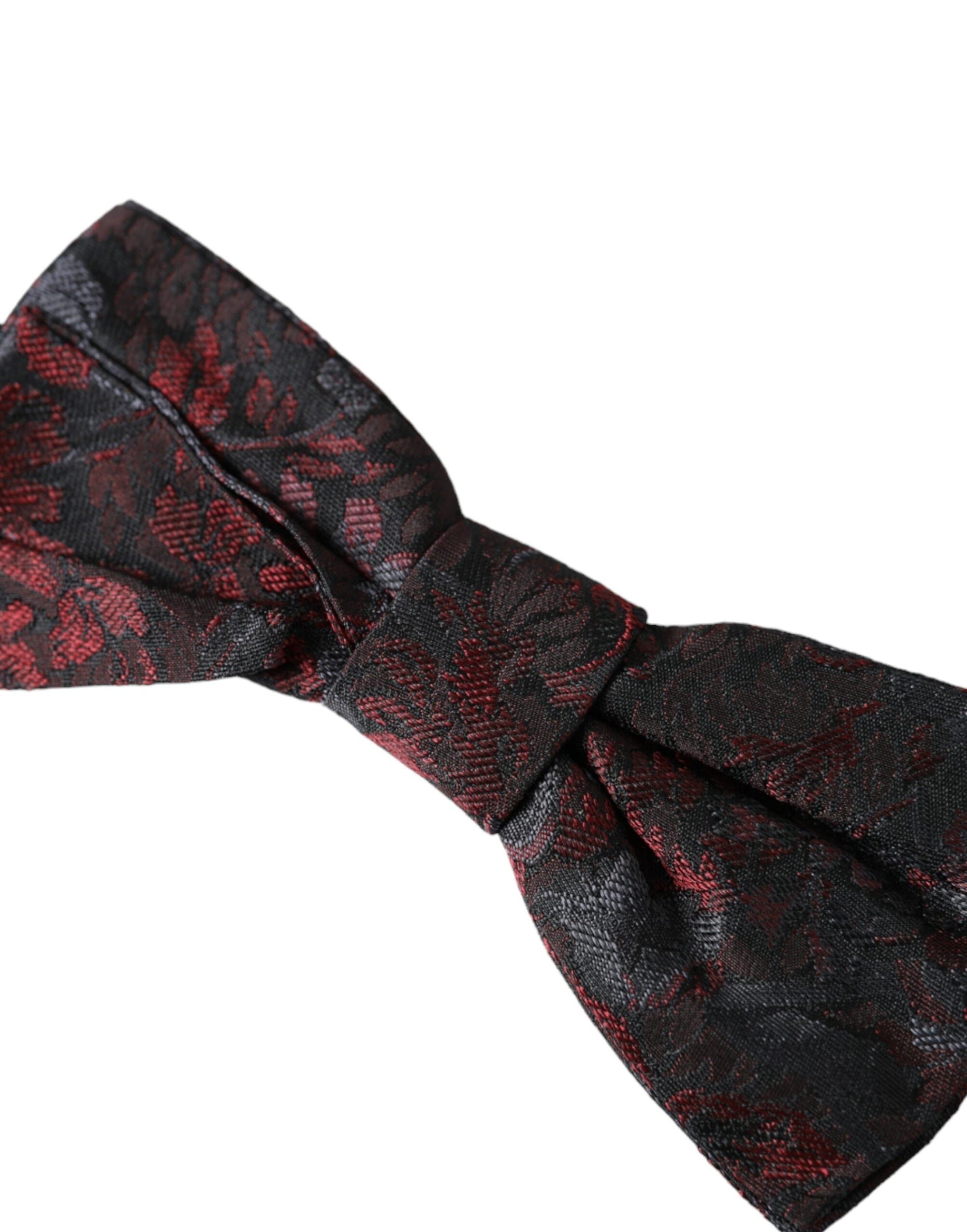 Dolce & Gabbana Red Black Floral Adjustable Neck Men Bow Tie - Maison Luxe