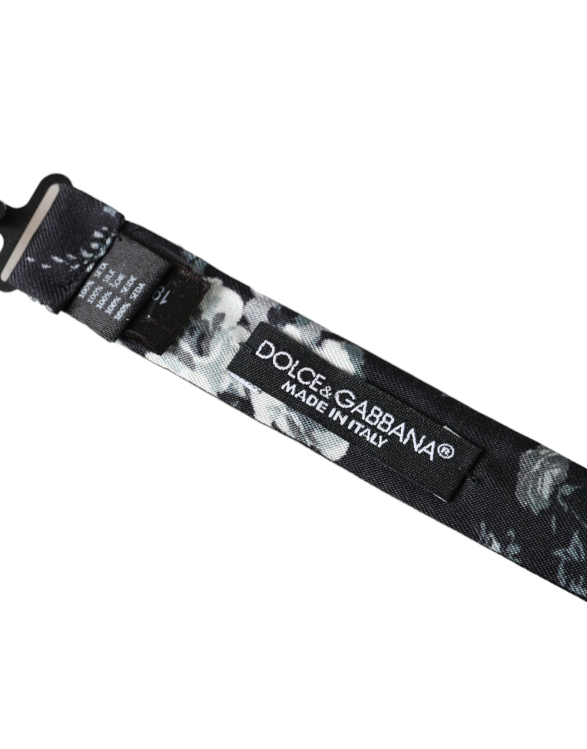 Dolce & Gabbana Black Floral Fantasy Adjustable Neck Men Bow Tie - Maison Luxe
