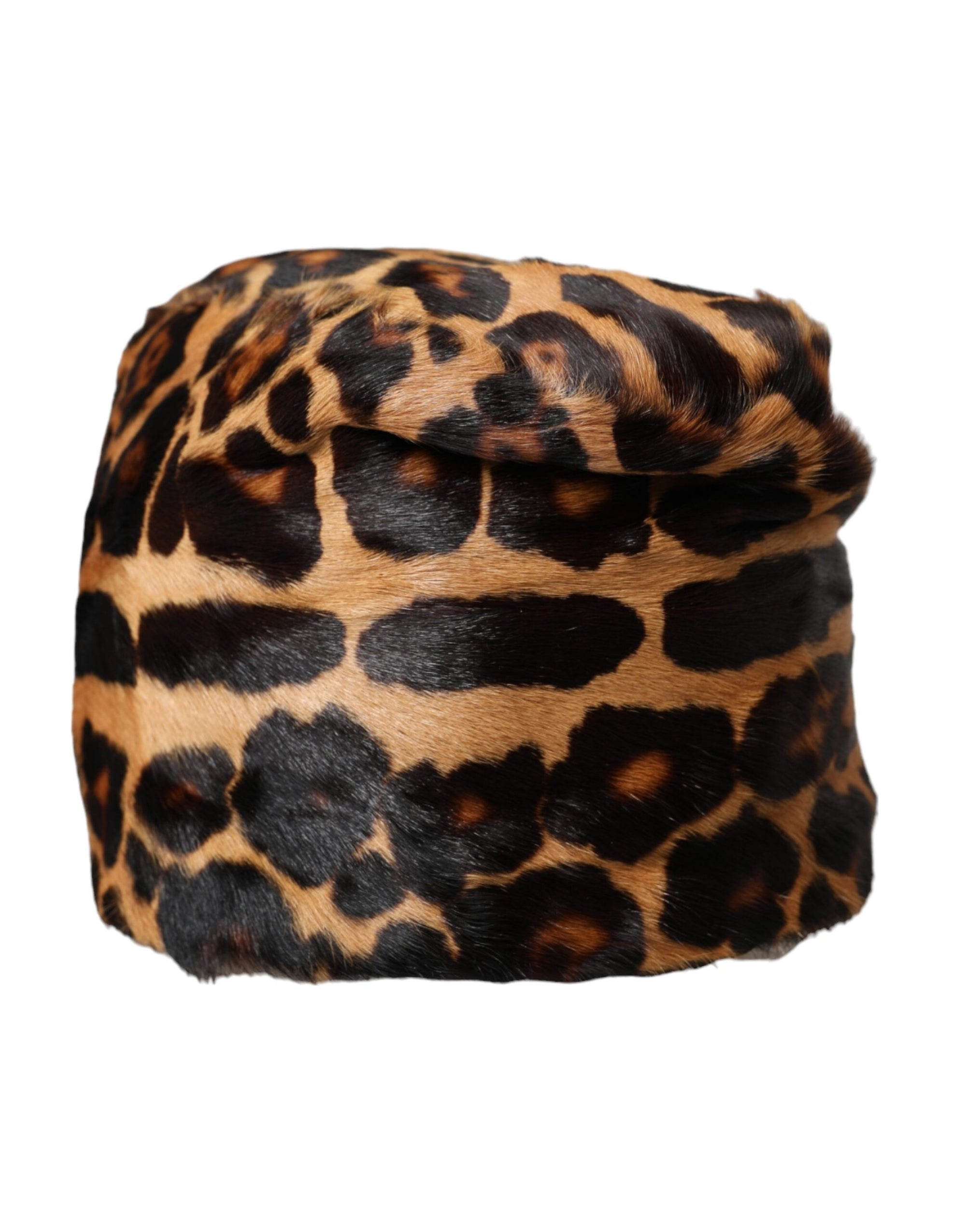 Dolce & Gabbana Brown Leopard Fur Women Bucket Hat - Maison Luxe