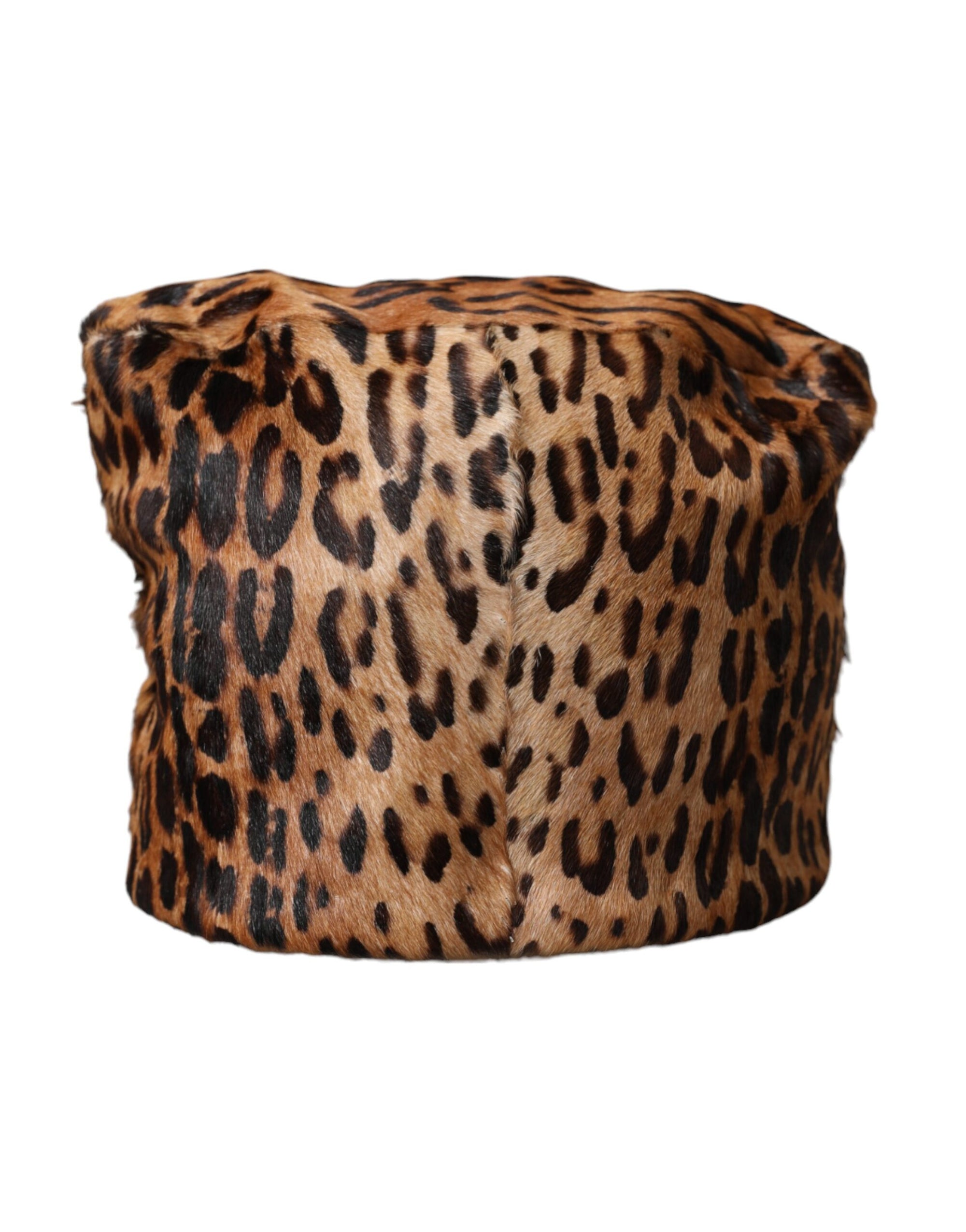 Dolce & Gabbana Brown Leopard Fur Women Bucket Hat - Maison Luxe