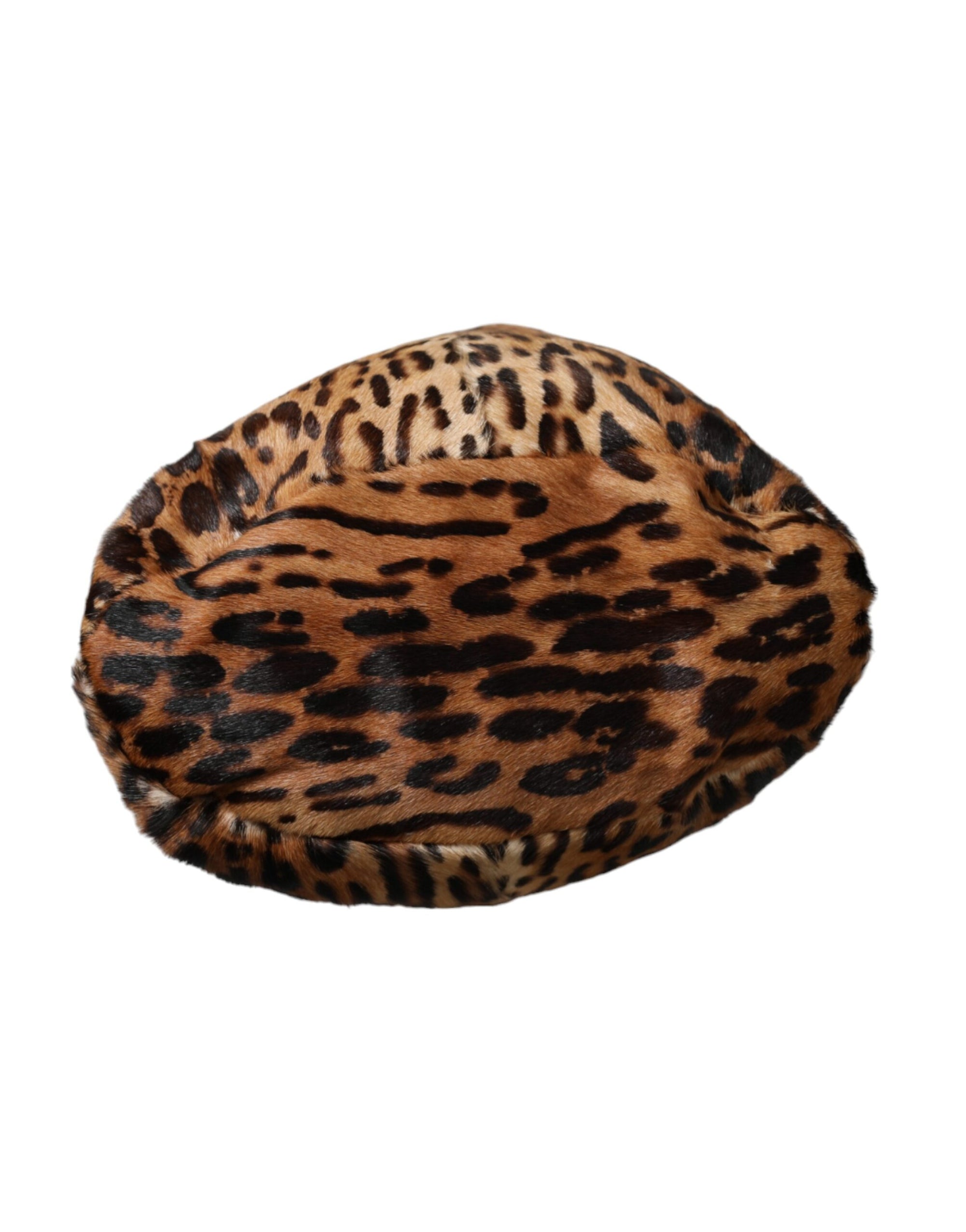 Dolce & Gabbana Brown Leopard Fur Women Bucket Hat - Maison Luxe