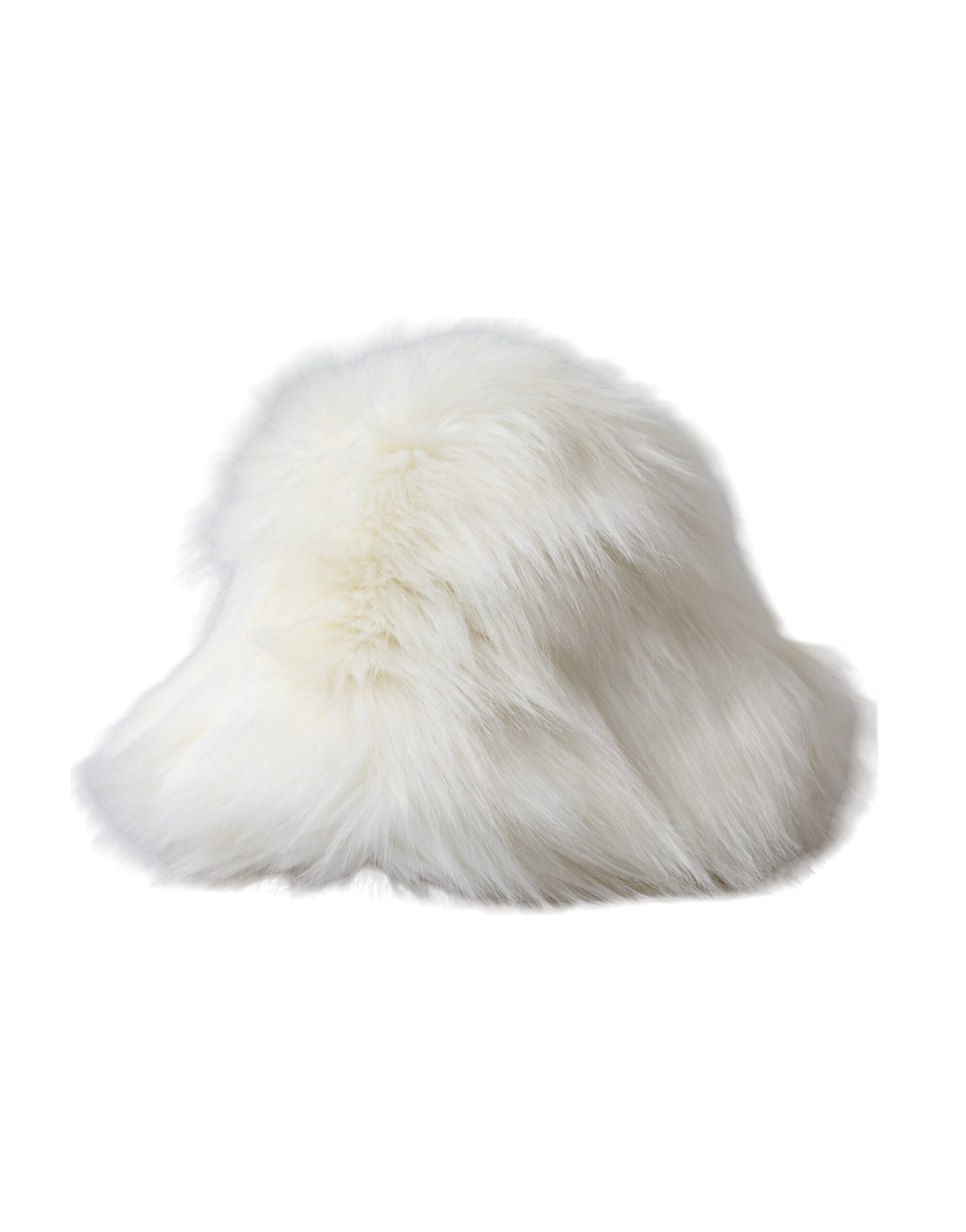 Dolce & Gabbana White Acrylic Fur Womens Bucket Hat - Maison Luxe