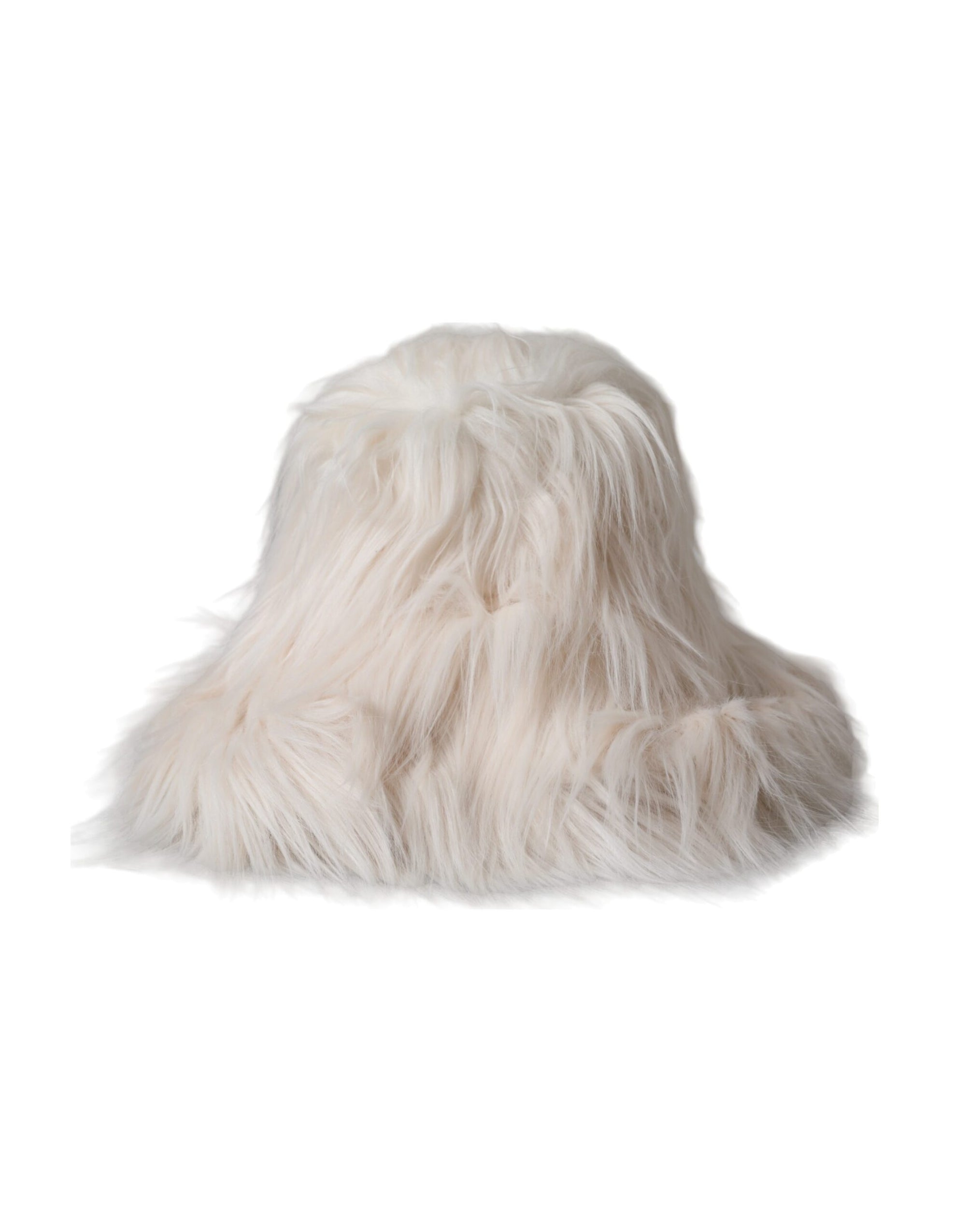 Dolce & Gabbana Off White Acrylic Fur Womens Bucket Hat - Maison Luxe
