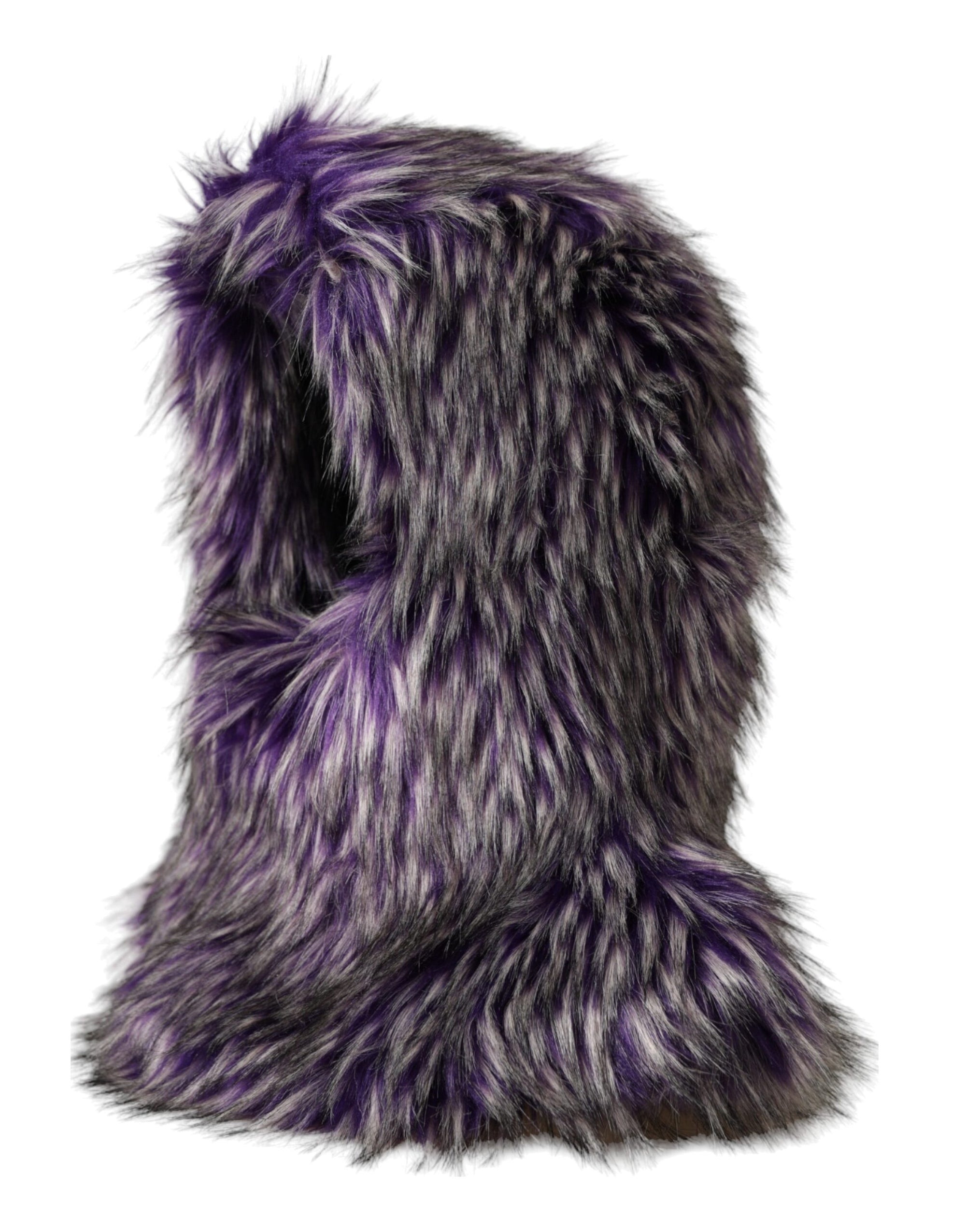 Dolce & Gabbana Purple Faux Fur Whole Head Wrap Hat - Maison Luxe
