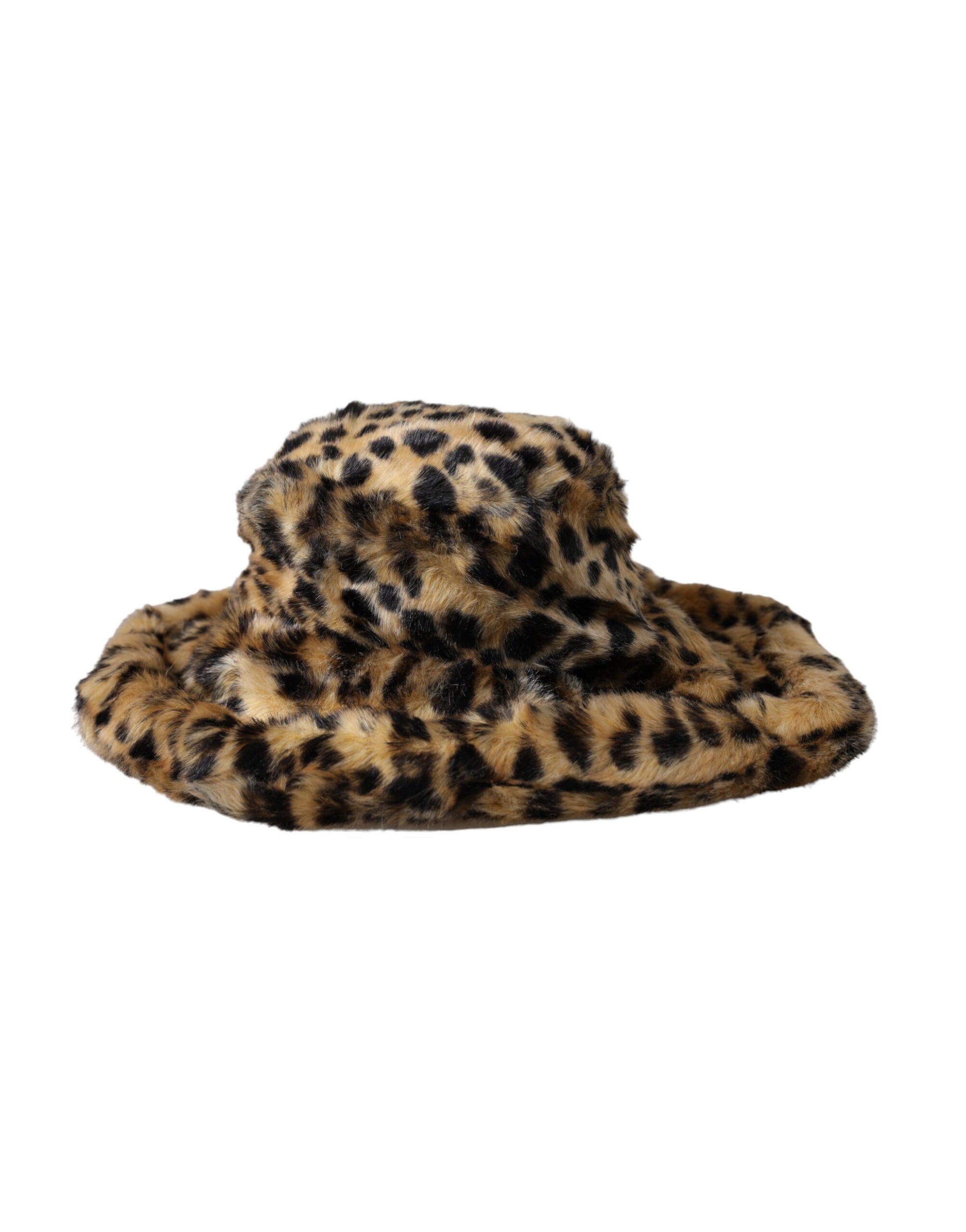 Dolce & Gabbana Brown Leopard Fur Women Bucket Hat - Maison Luxe