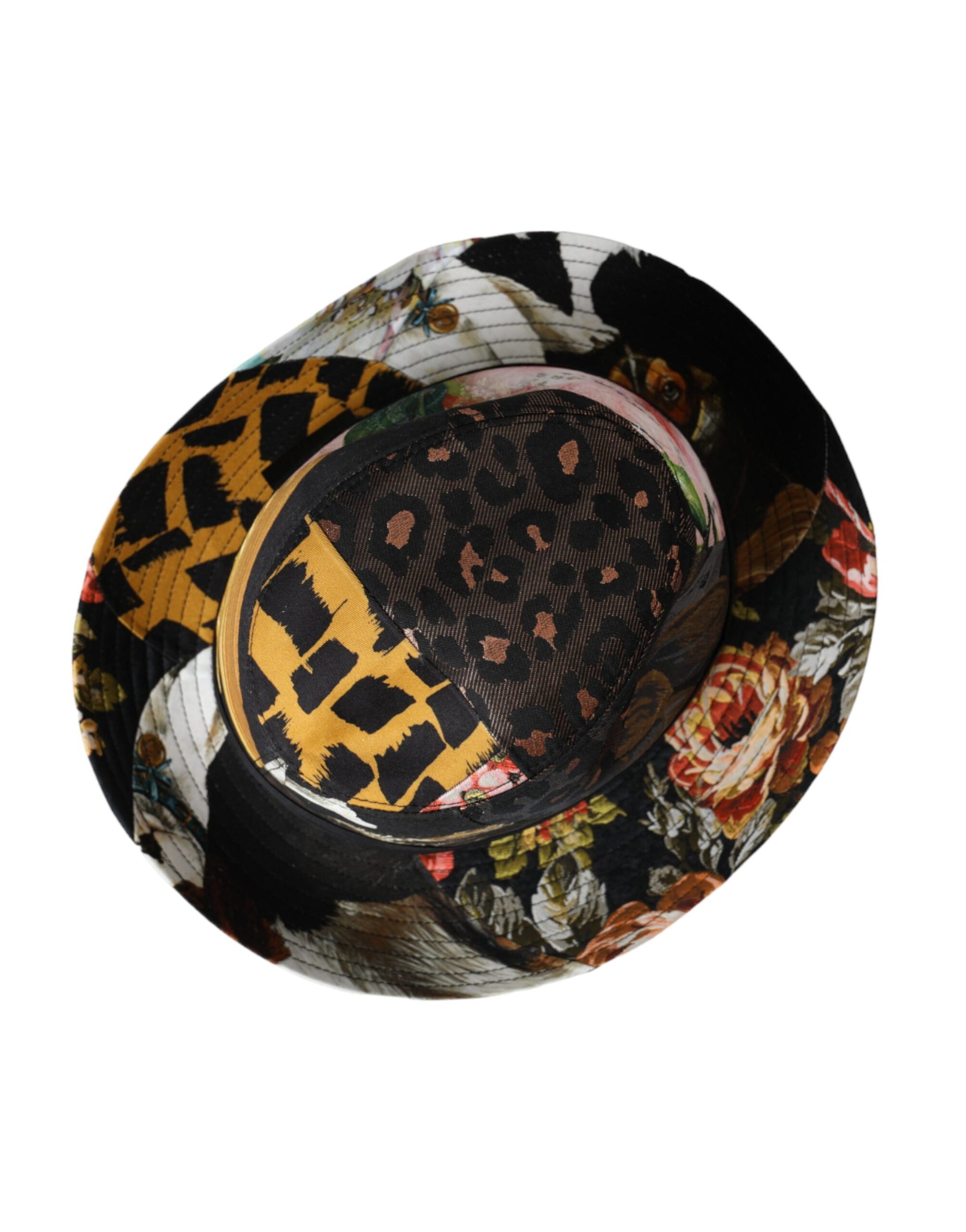 Dolce & Gabbana Multicolor Patchwork Women Fedora Wide Brim Hat - Maison Luxe