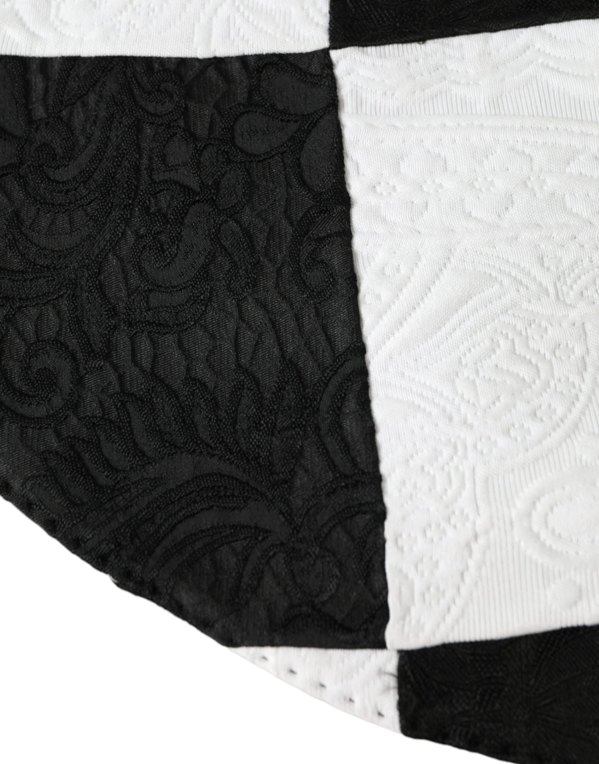 Dolce & Gabbana Black White Checkered Wide Brim Floppy Hat - Maison Luxe