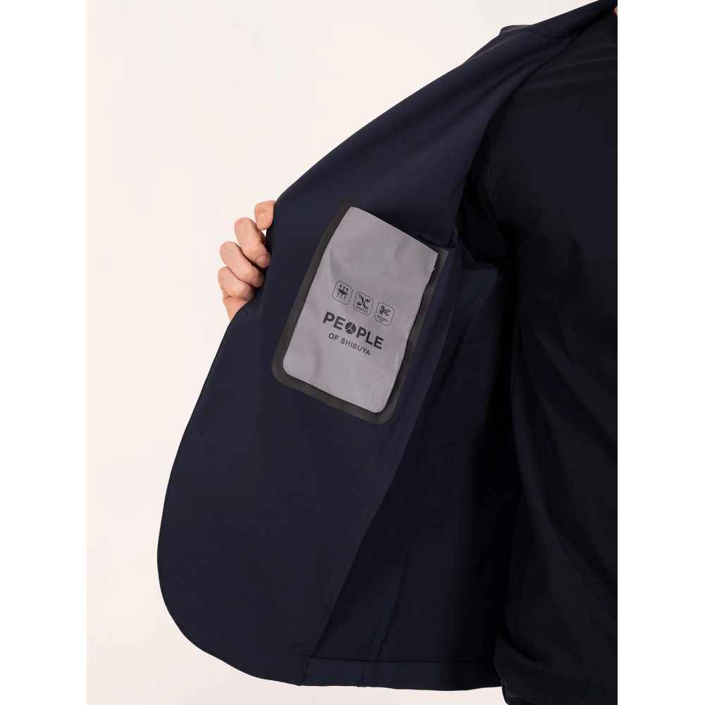 People Of Shibuya Blue Polyester Men's Lightweight Jacket