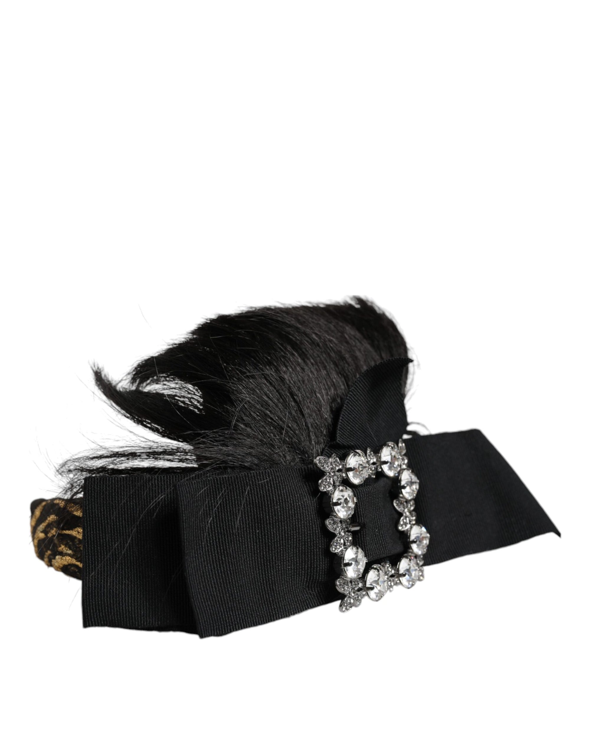 Dolce & Gabbana Black Hair Parrucchiera Crystal Headband Diadem - Maison Luxe