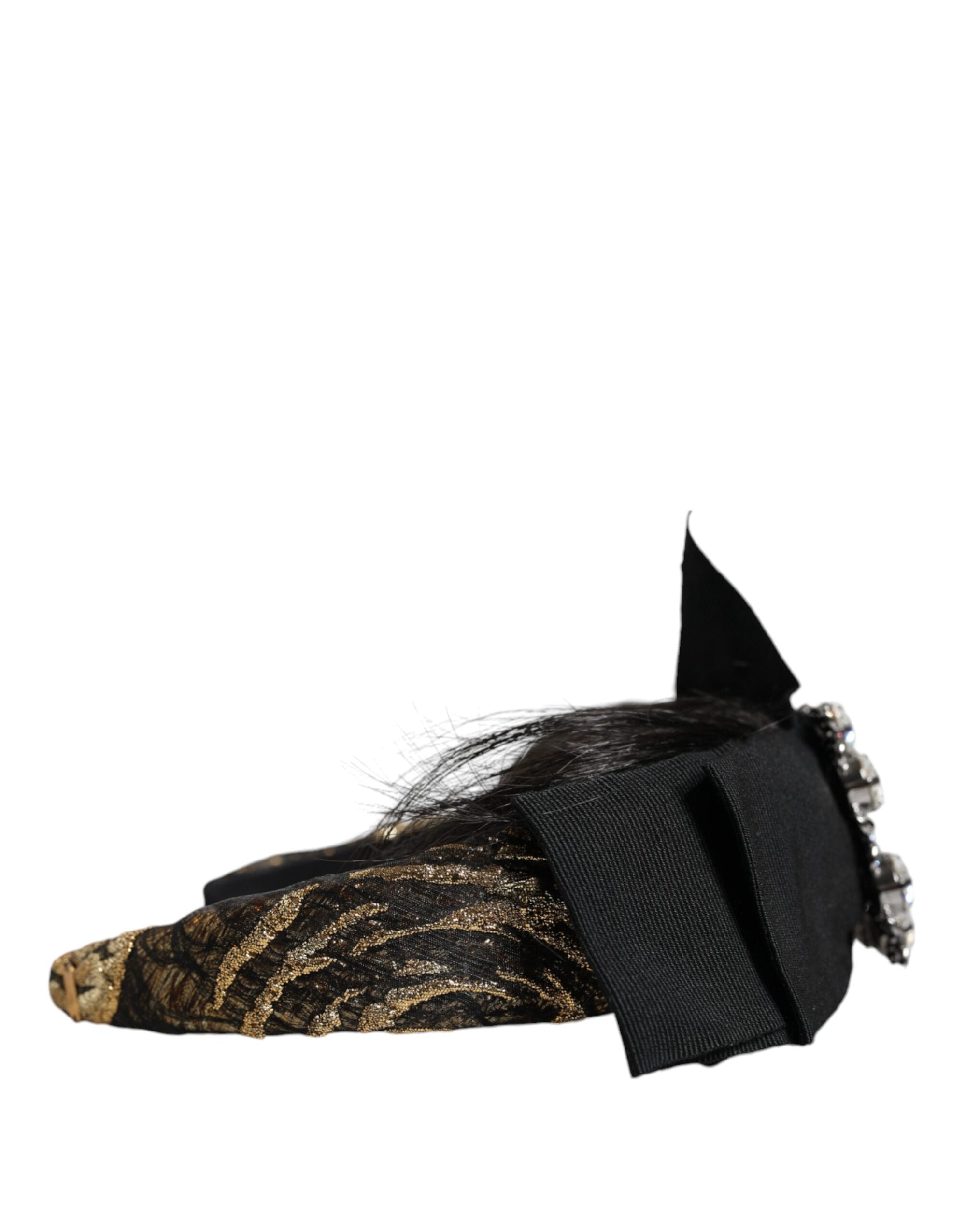 Dolce & Gabbana Black Hair Parrucchiera Crystal Headband Diadem - Maison Luxe