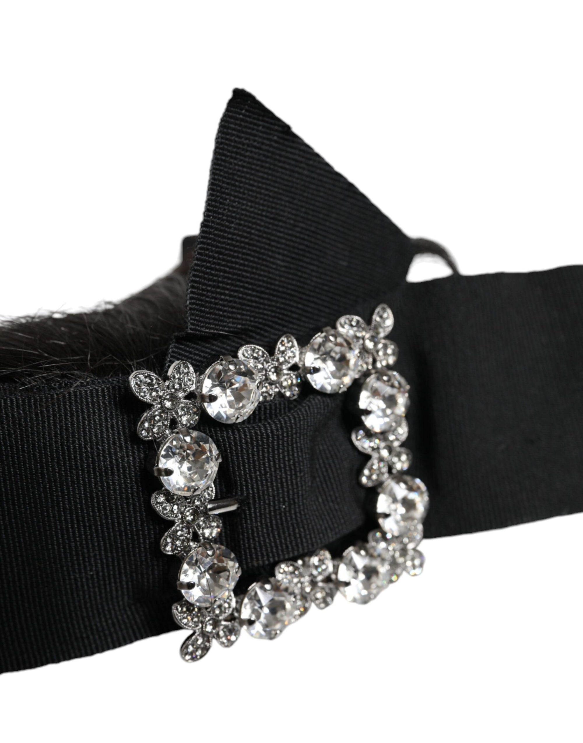 Dolce & Gabbana Black Hair Parrucchiera Crystal Headband Diadem - Maison Luxe