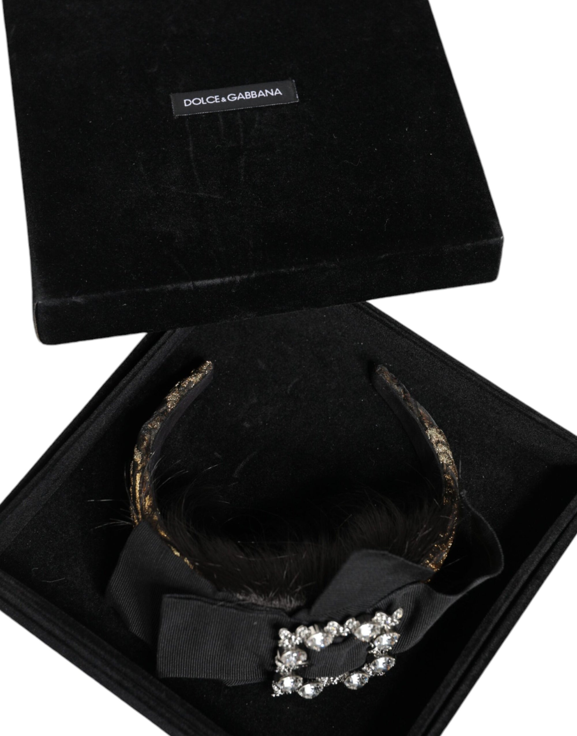 Dolce & Gabbana Black Hair Parrucchiera Crystal Headband Diadem - Maison Luxe