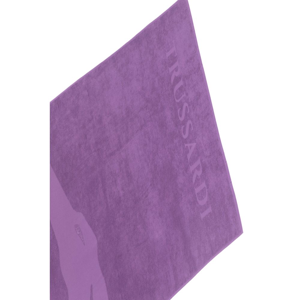 Trussardi Beachwear Purple Cotton Men Swim Towel - Maison Luxe