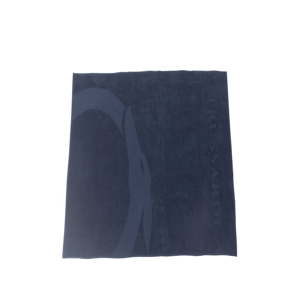 Trussardi Beachwear Blue Cotton Men's Beach Towel - Maison Luxe
