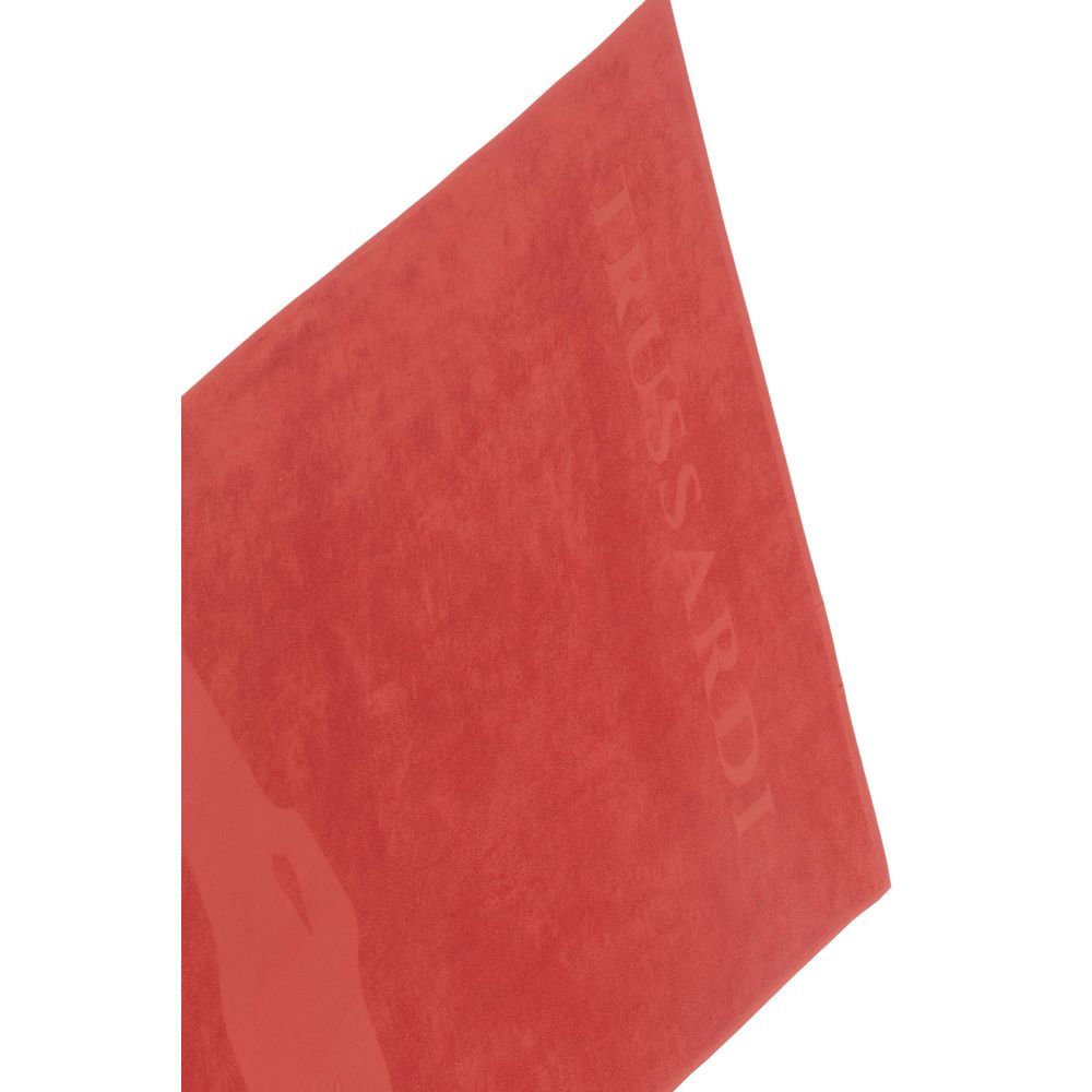 Trussardi Beachwear Red Cotton Men Swim Towel - Maison Luxe