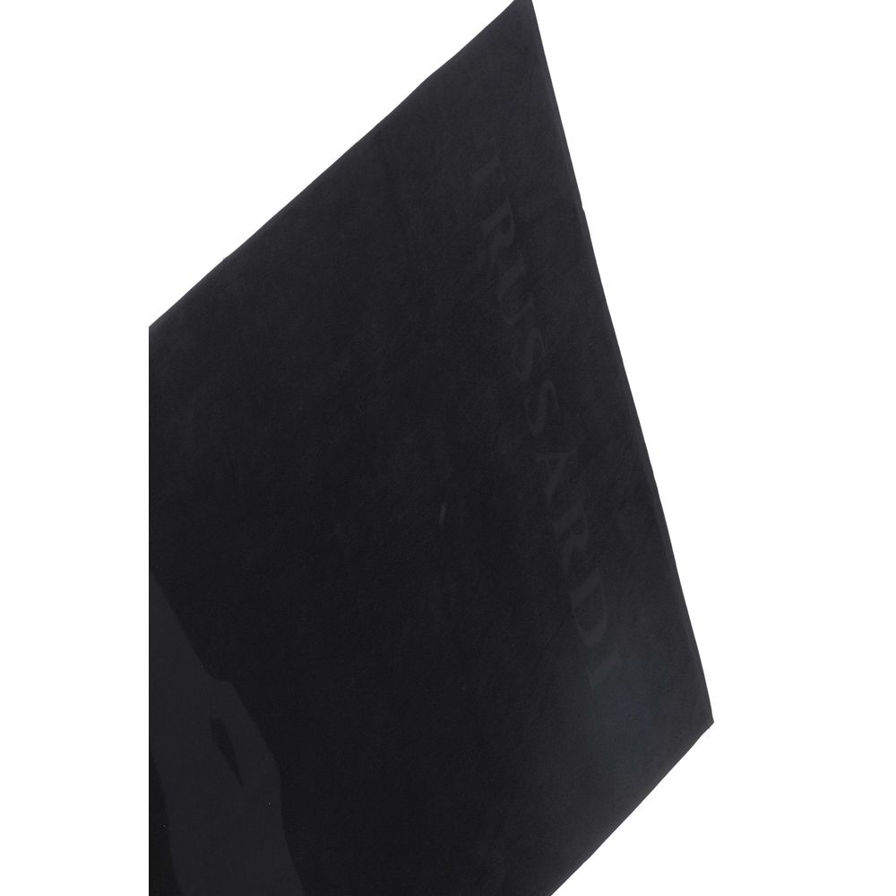 Trussardi Beachwear Black Cotton Men Beach Towel - Maison Luxe
