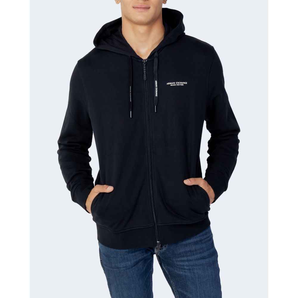 Armani Exchange Blue Cotton Hoody