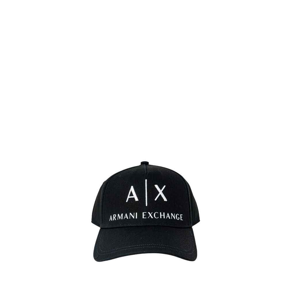Armani Exchange Black Cotton Caps Baseball Hat