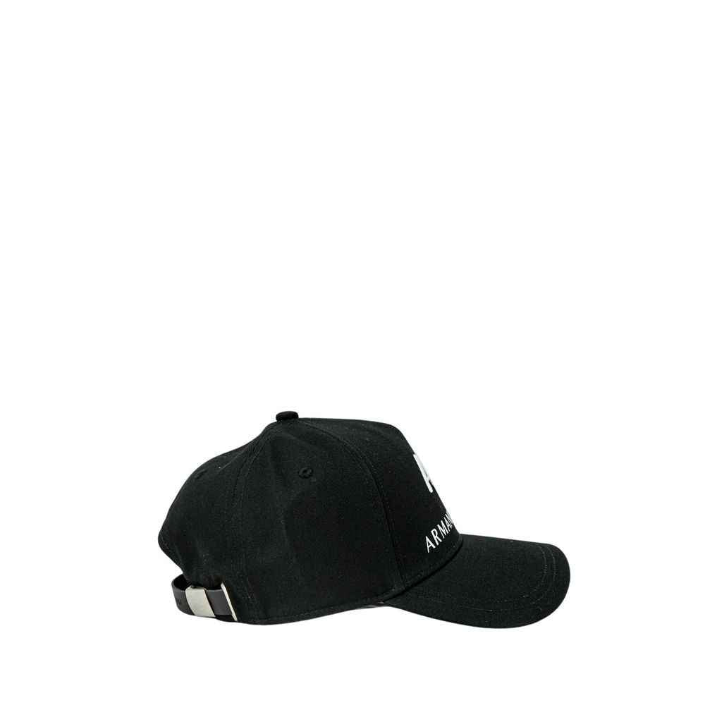 Armani Exchange Black Cotton Caps Baseball Hat
