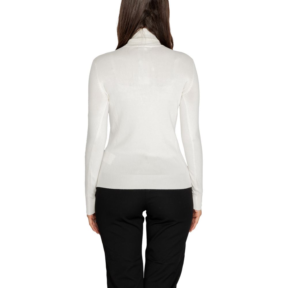 Guess White Viscose Turtleneck