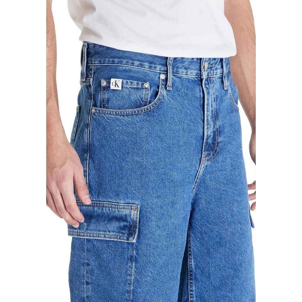 Calvin Klein Jeans Blue Cotton Bermuda