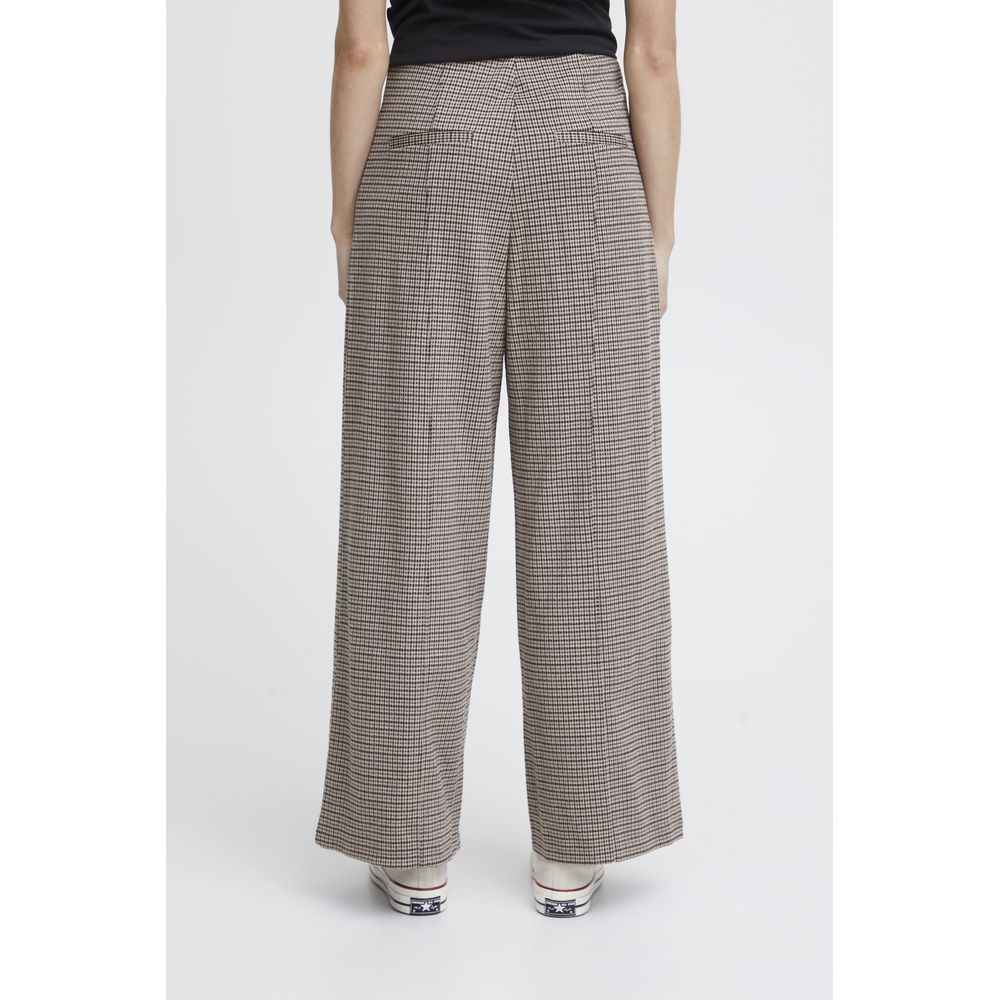 ICHI Beige Polyester Pant