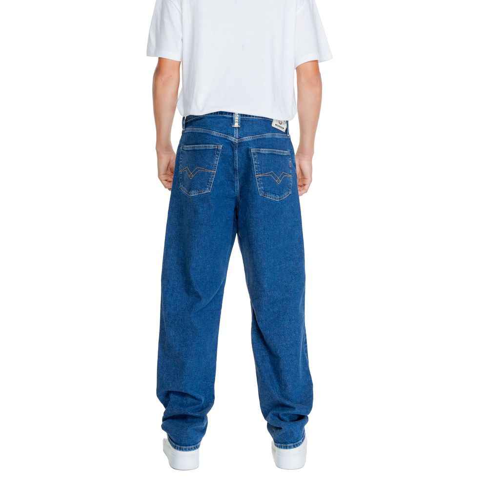 Replay Blue Cotton Relaxed Fit Jean