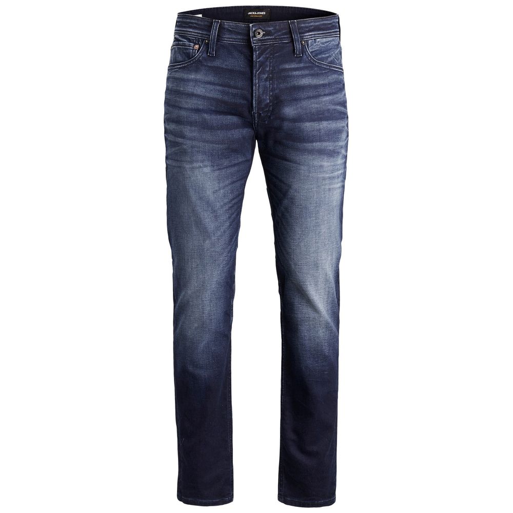 Jack Jones Blue Cotton Relaxed Fit Jeans