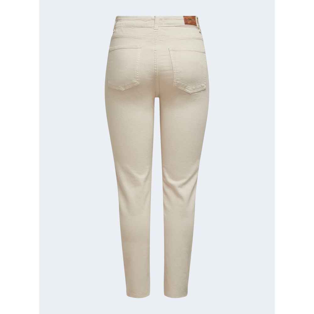 Only Beige Cotton Mom Jean