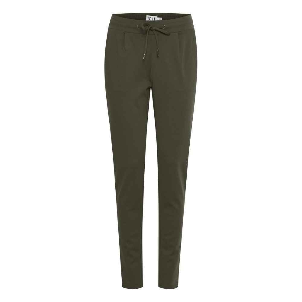 ICHI Green Polyester Pant