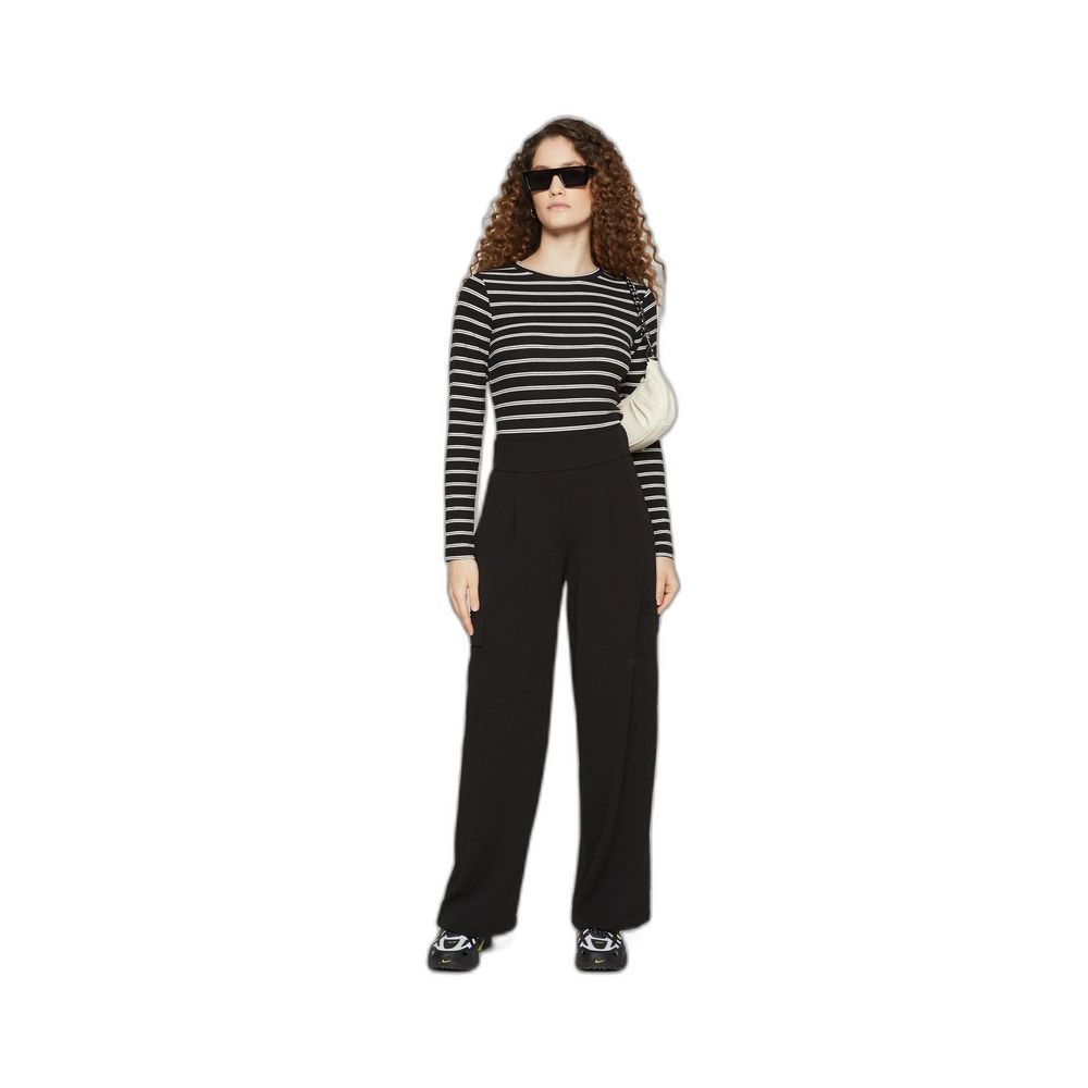 Jacqueline De Yong Black Polyester Casual Pants