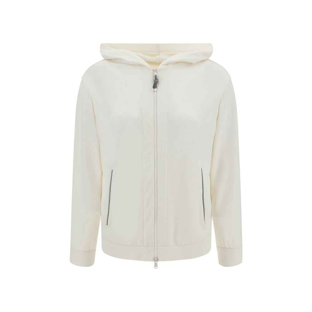 Brunello Cucinelli White Silk Sweatshirt