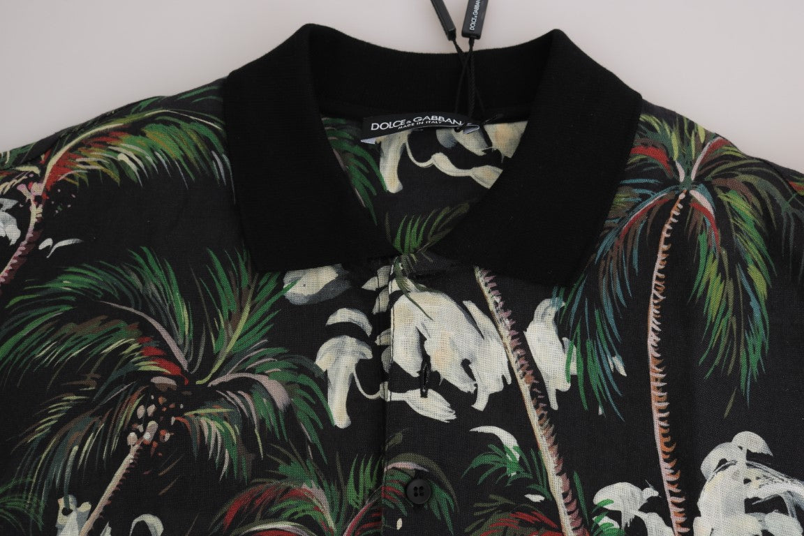 Dolce & Gabbana Black Volcano Sicily Short Sleeve T-Shirt
