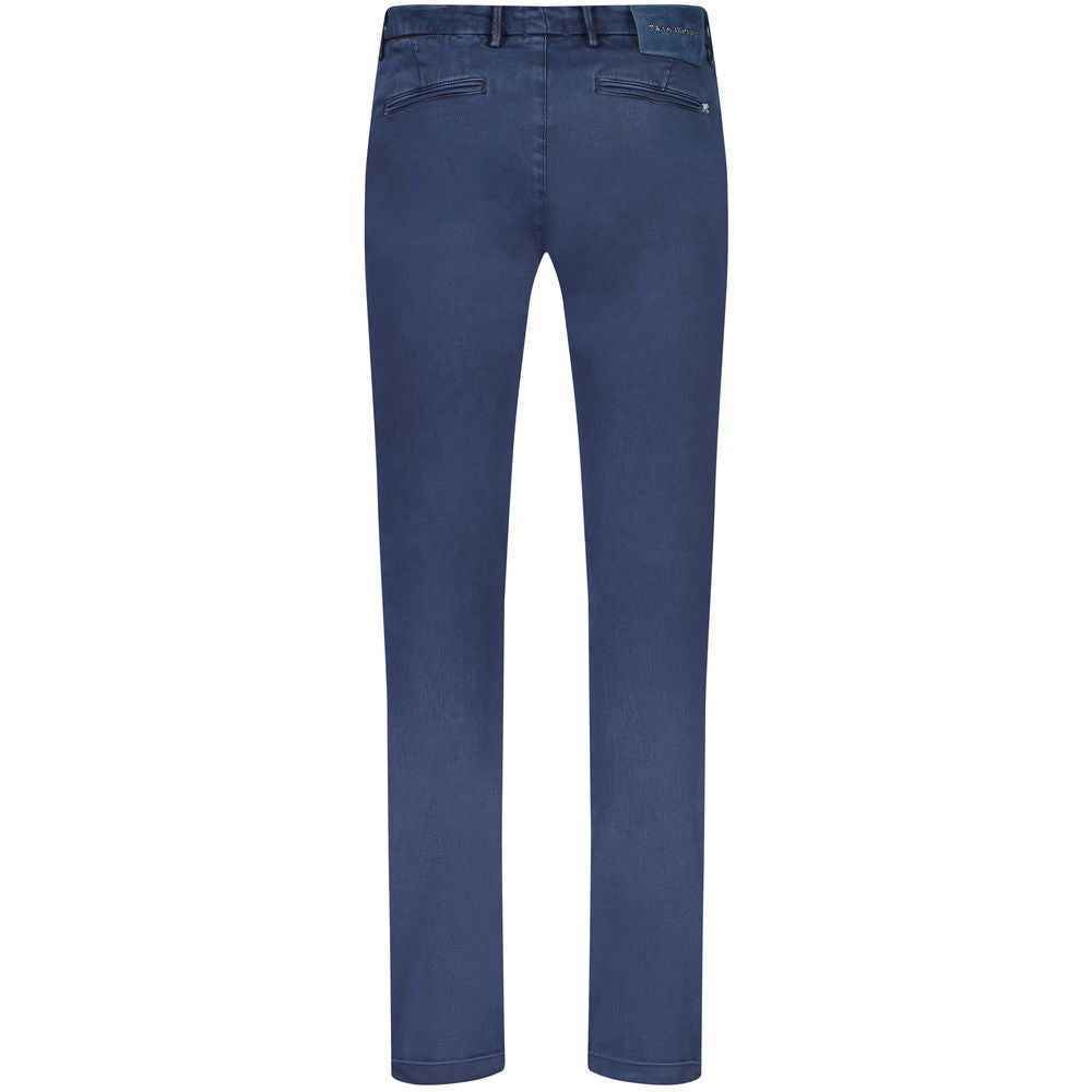 Tramarossa Blue Cotton Men Chino Trouser