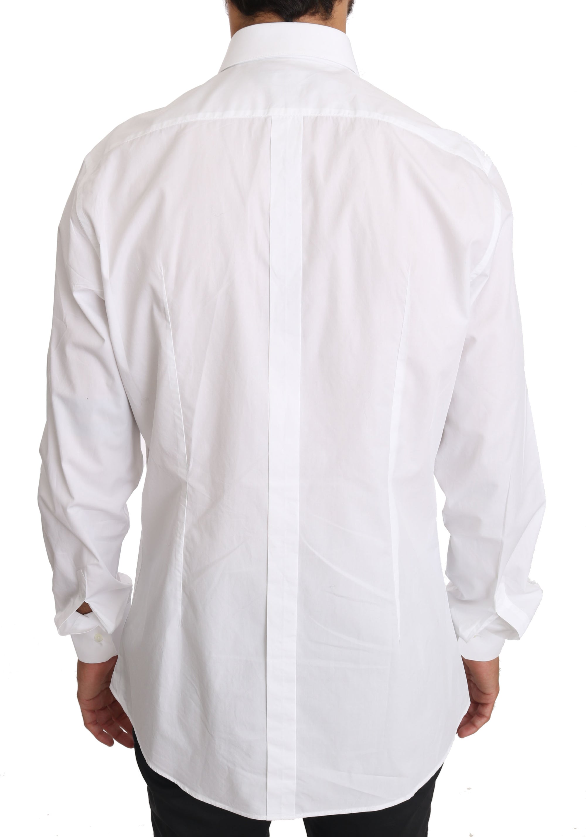 Dolce & Gabbana White Cotton GOLD Dress Shirt