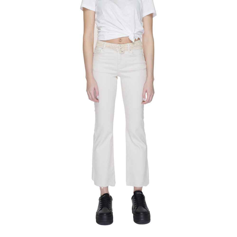 Vero Moda Beige Cotton Bootcut Jean