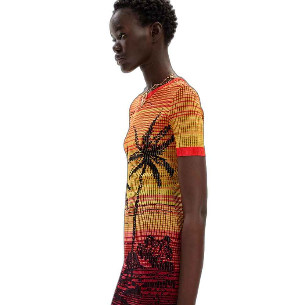 Desigual Red Viscose Midi