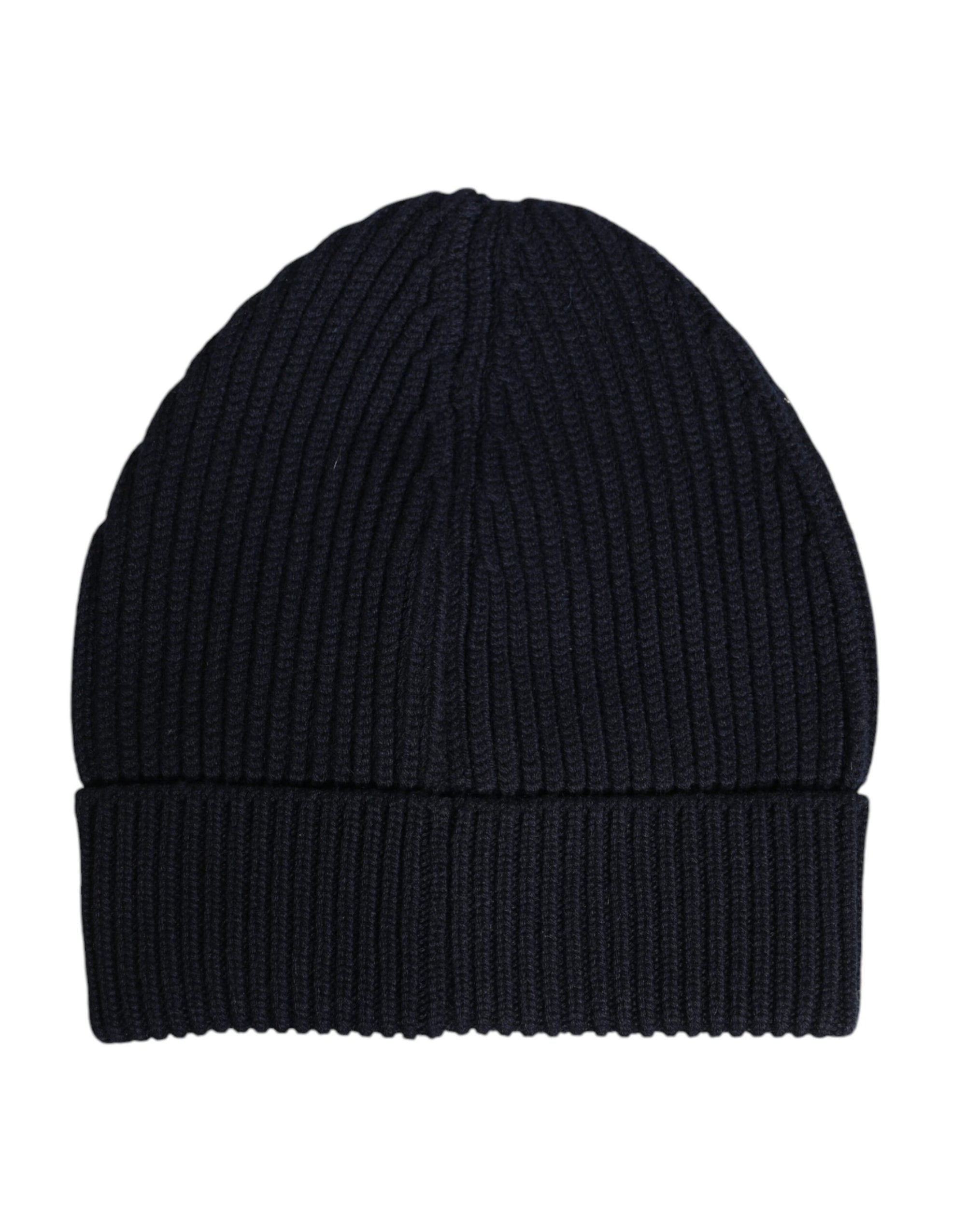 Dolce & Gabbana Black Cashmere Knitted Winter Beanie Hat