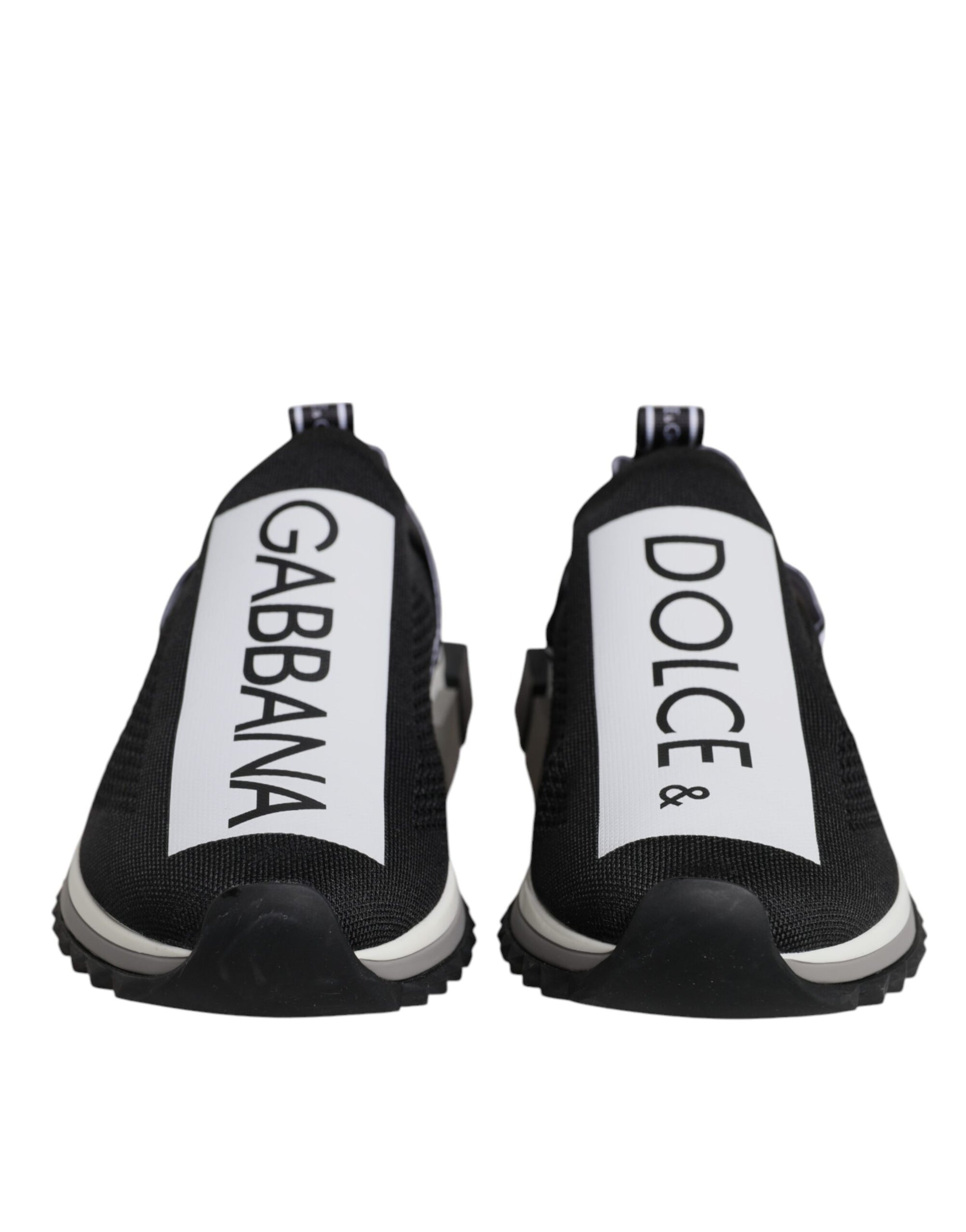 Dolce & Gabbana Black White Slip On Sorrento Sneakers Shoes