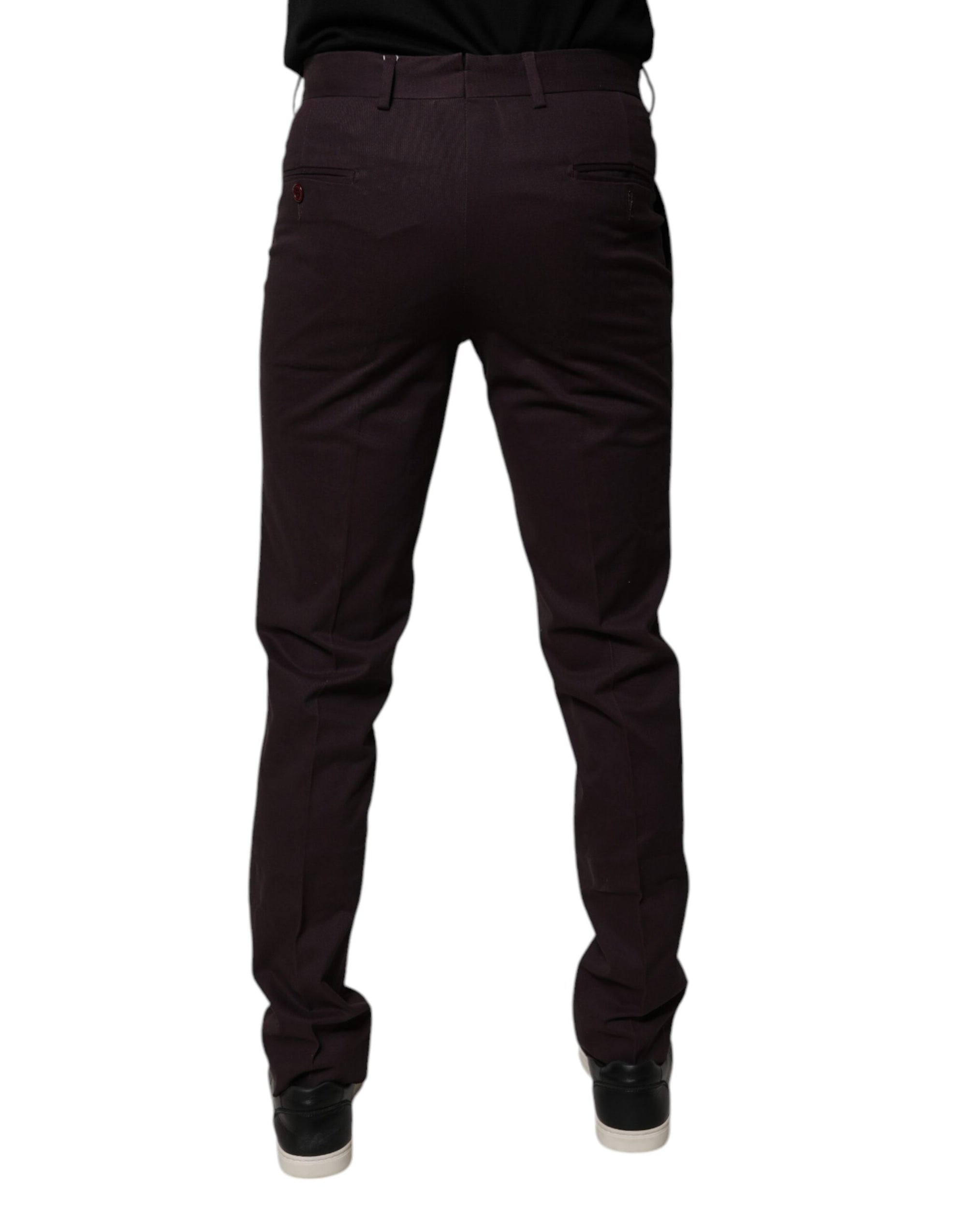 BENCIVENGA Brown Pure Cotton Slim Fit Men Dress Pants