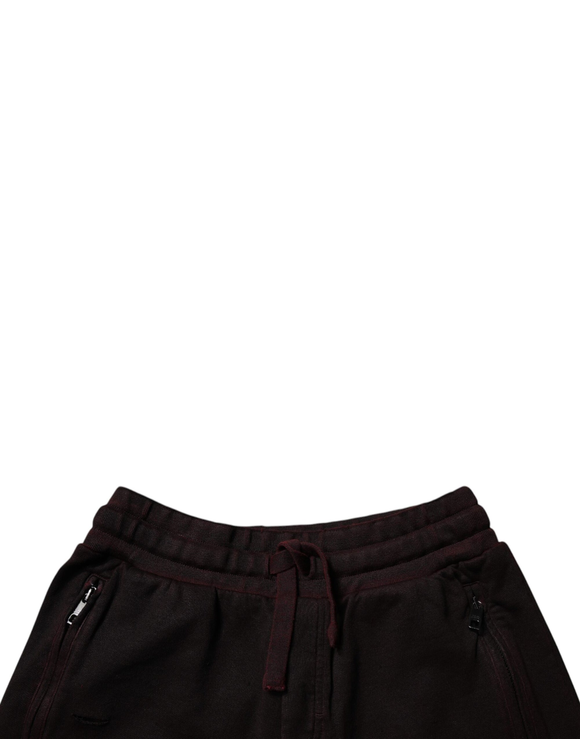 Dolce & Gabbana Maroon Cotton Sweatshorts Men Bermuda Shorts