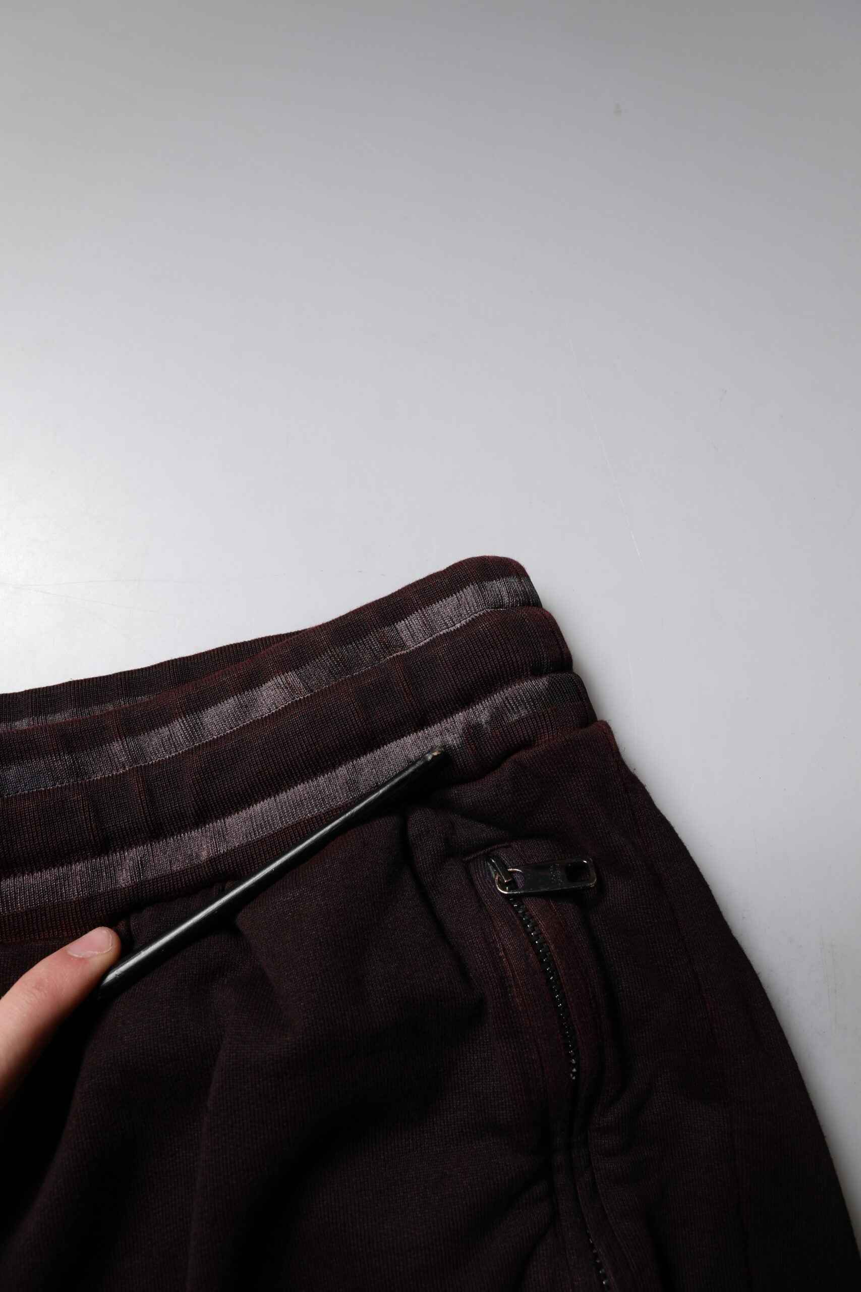 Dolce & Gabbana Maroon Cotton Logo Plaque Men Bermuda Shorts