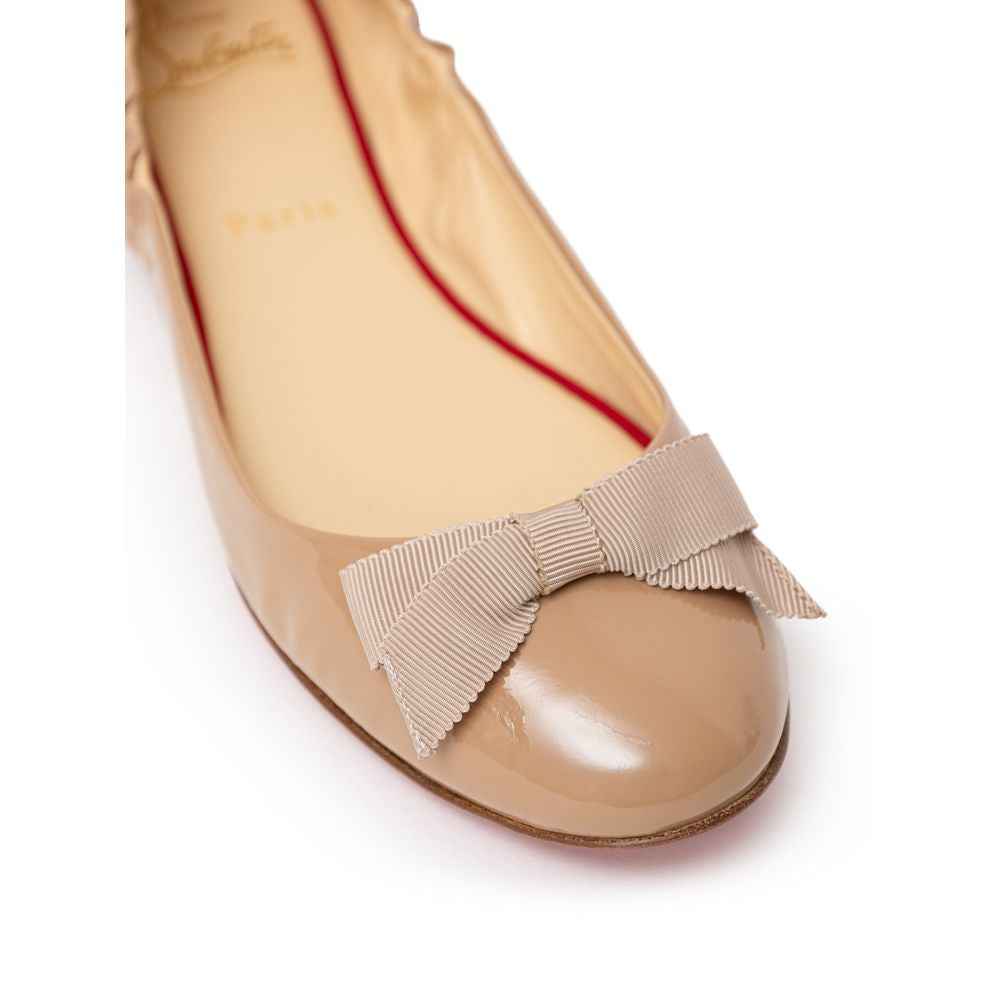 Christian Louboutin Beige Patent Leather Ballet Flat