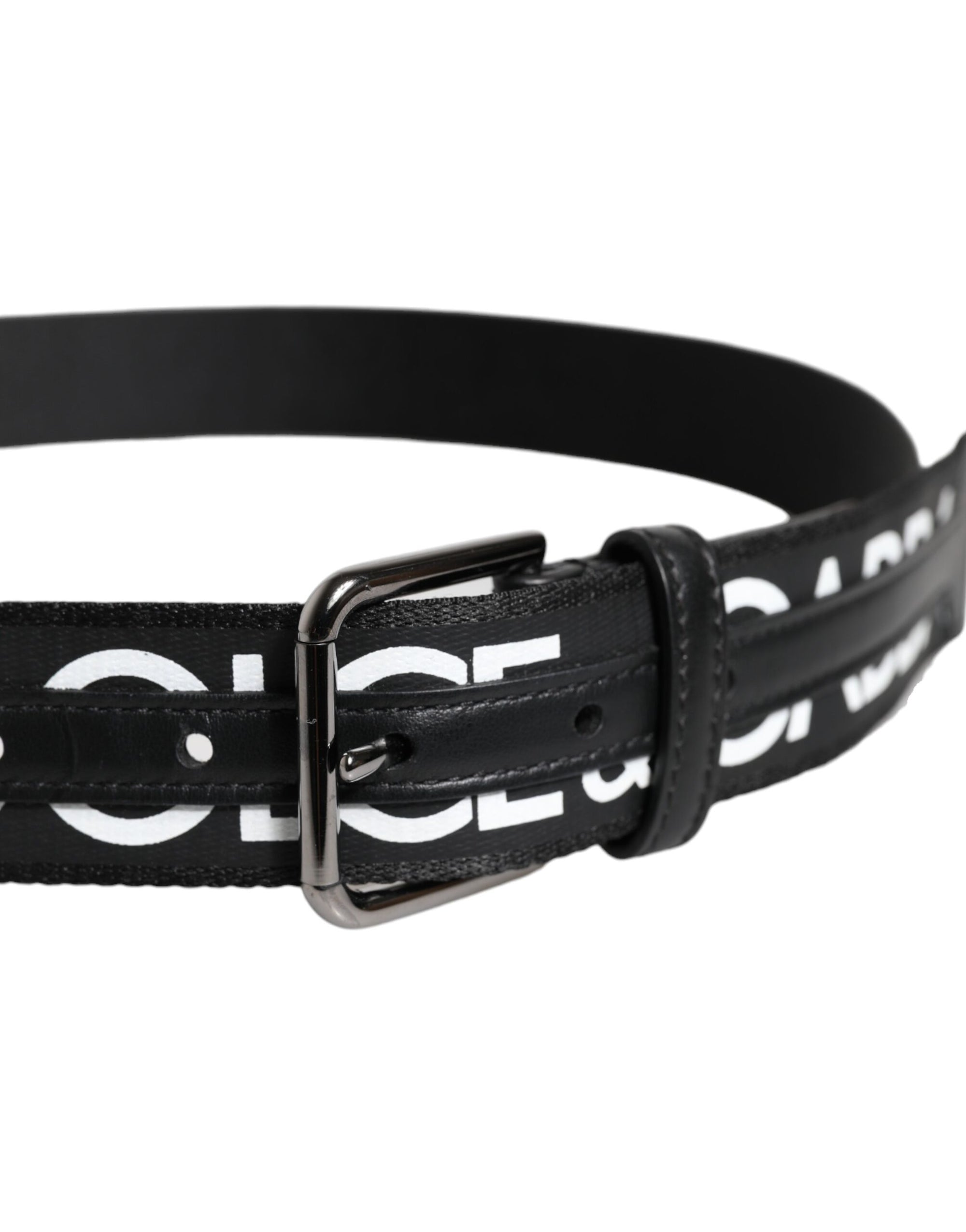 Dolce & Gabbana Black Leather Classic Metal Logo Buckle Belt