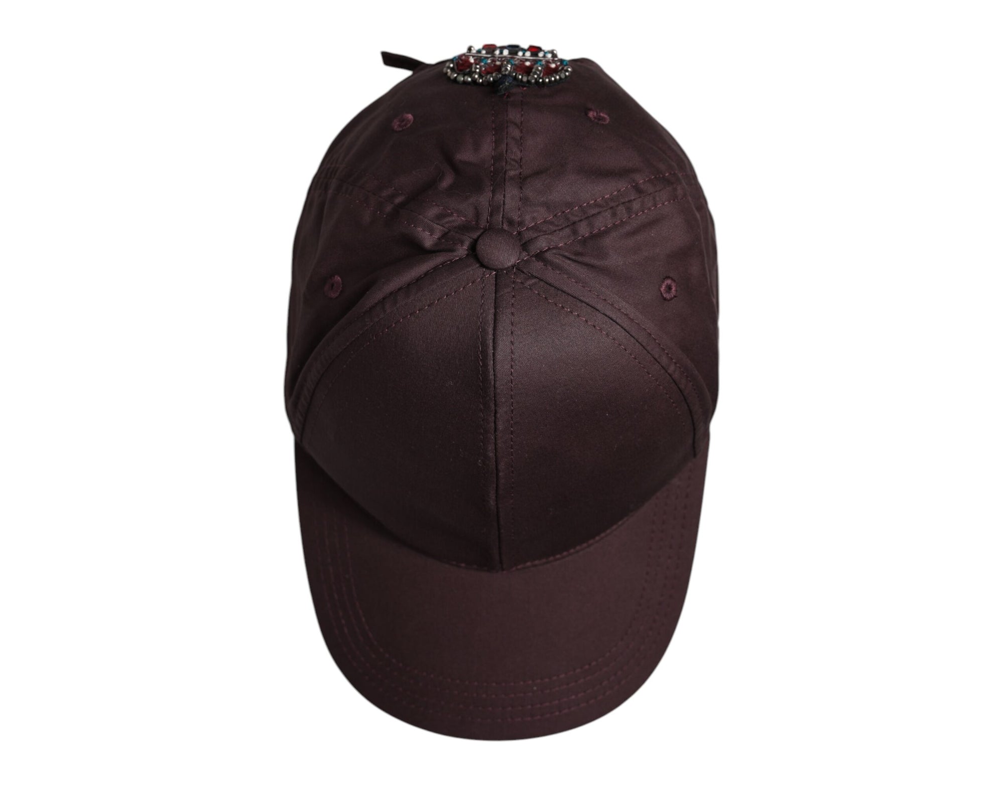 Dolce & Gabbana Brown Cotton DG Crown 6 Panels Baseball Cap