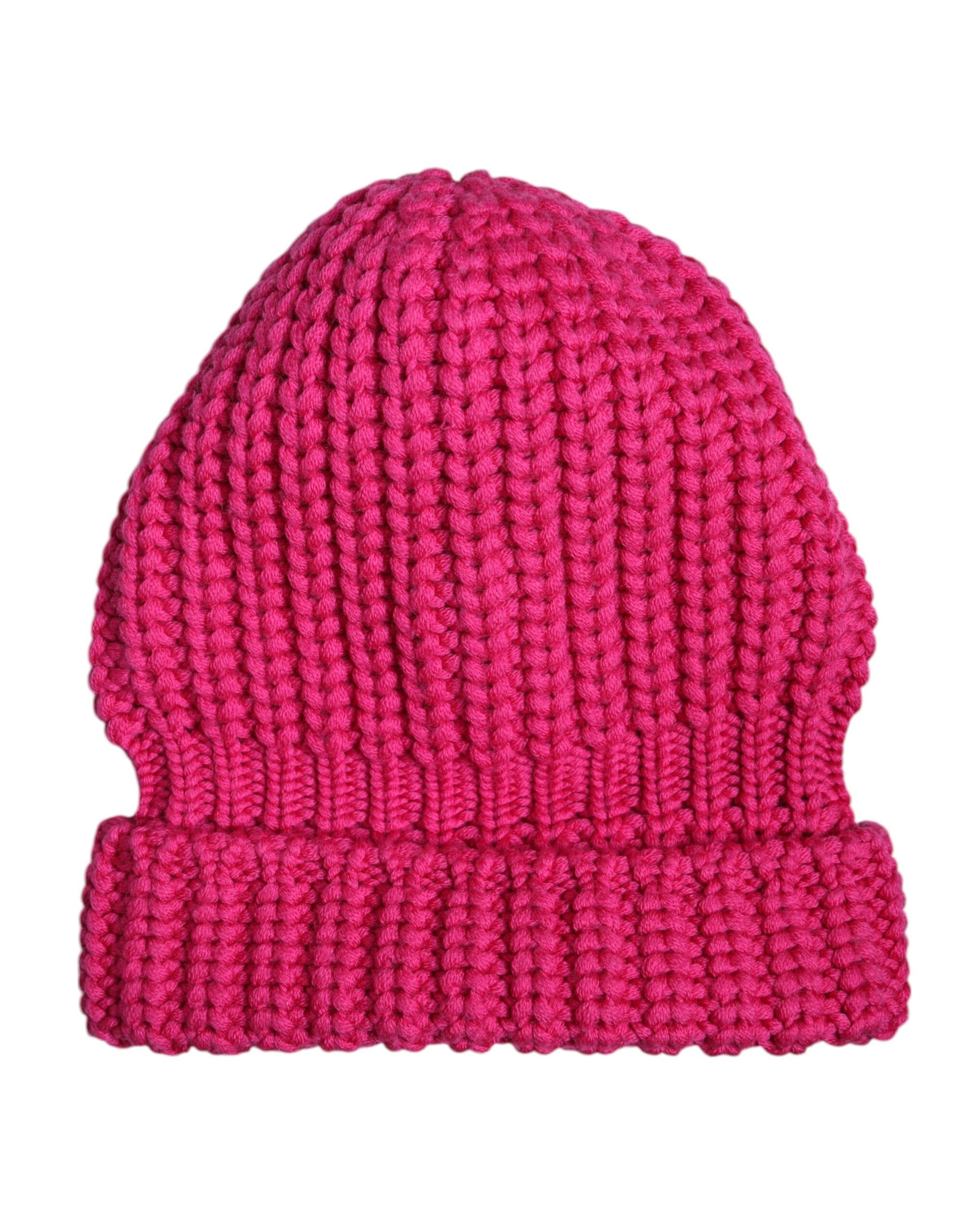 Dolce & Gabbana Pink Solid Wool Knitted Winter Beanie Hat