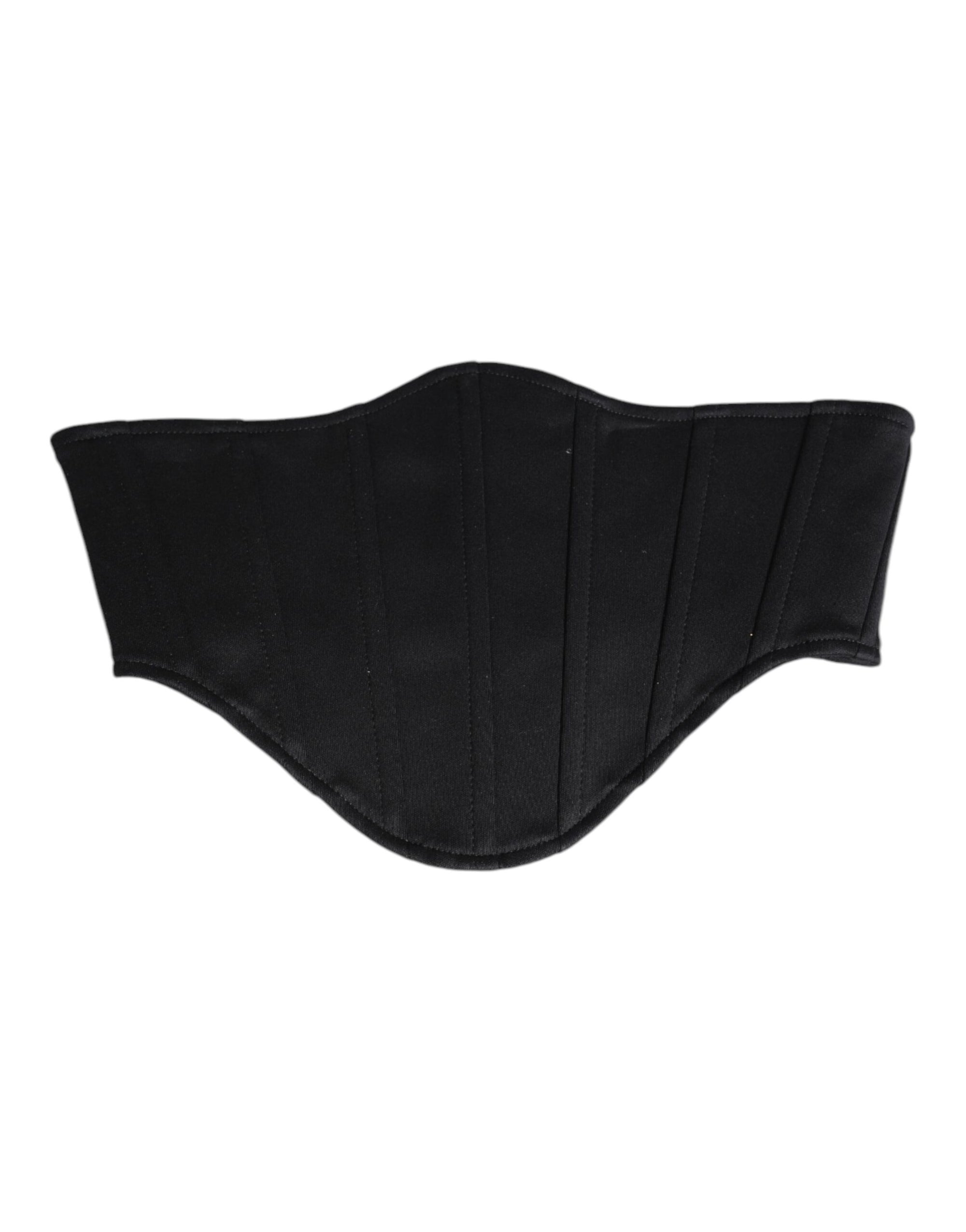 Dolce & Gabbana Black Cotton Waist Tuxedo Belt Cummerbund