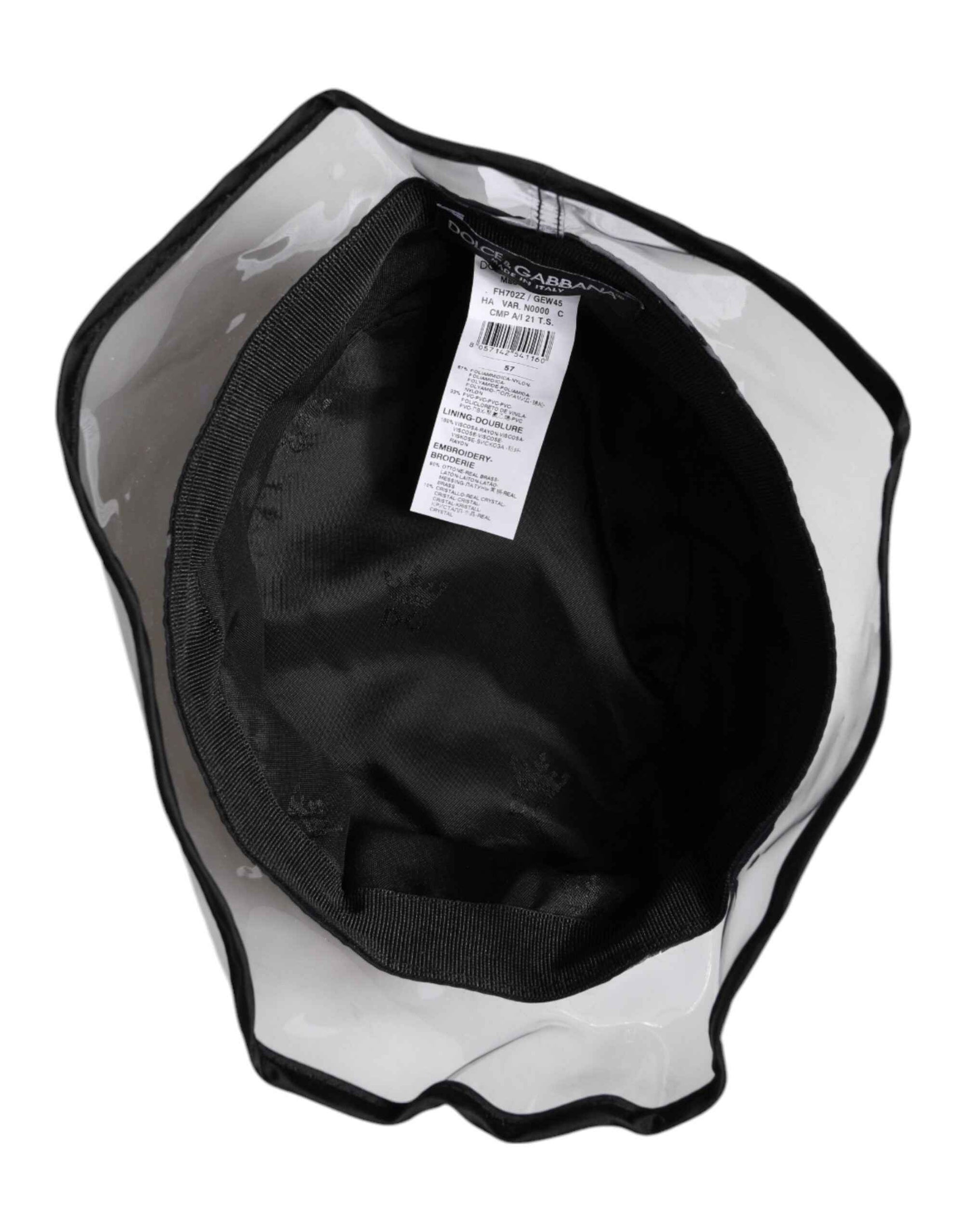 Dolce & Gabbana Black Nylon PVC DG Logo Bucket Hat