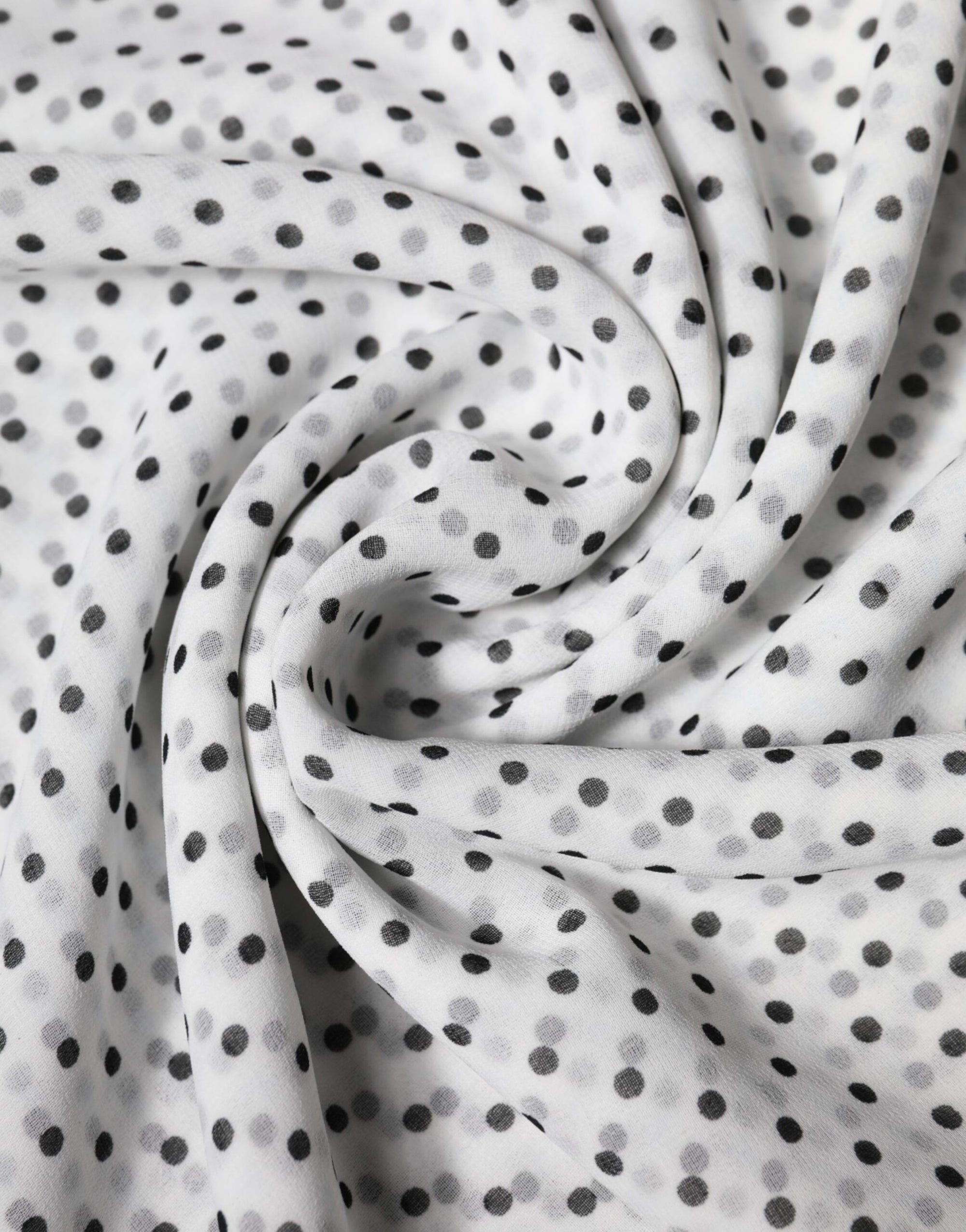 Dolce & Gabbana White Polka Dots Polyester Wrap Shawl Scarf