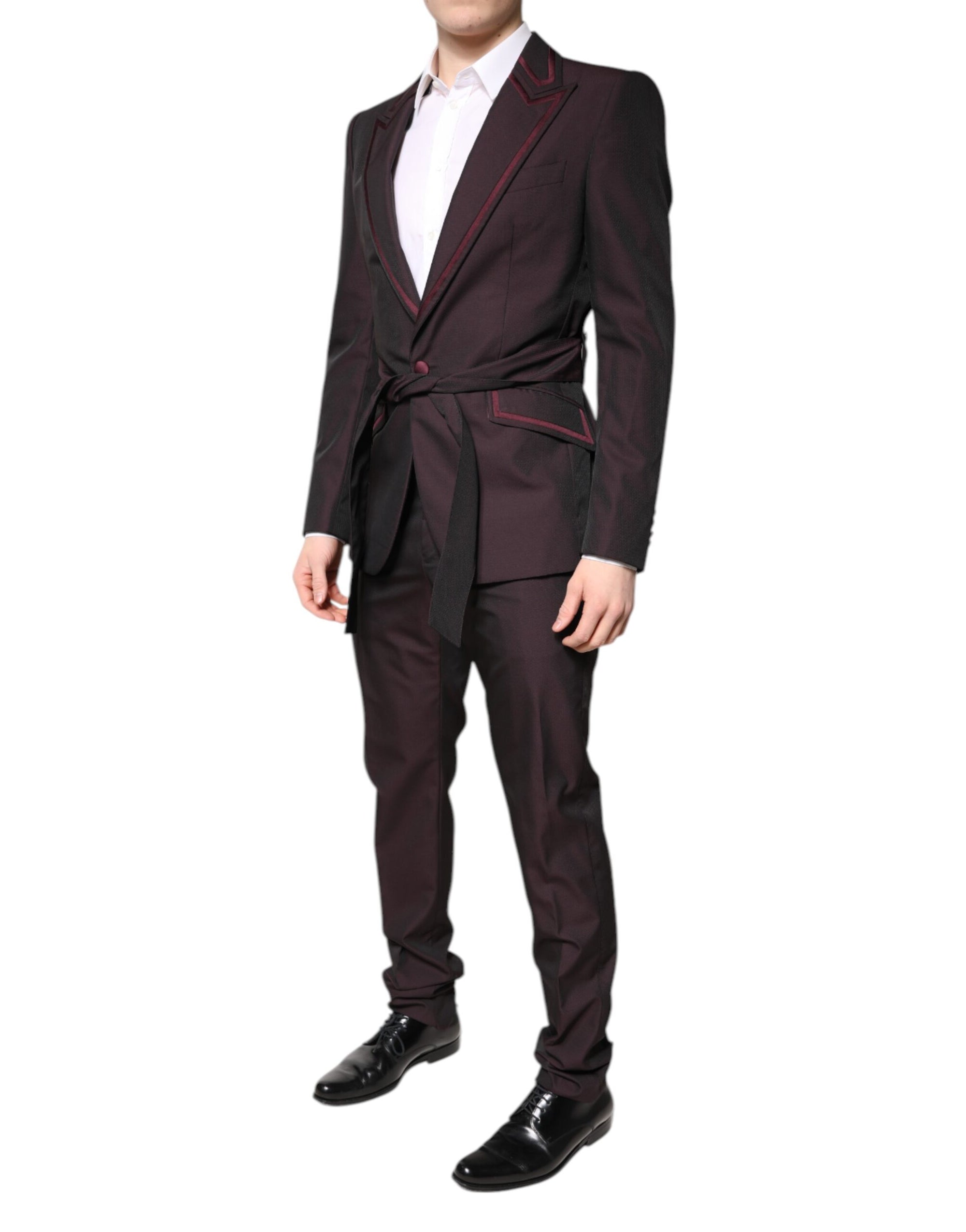 Dolce & Gabbana Maroon Single Breasted Formal 2 Piece Suit